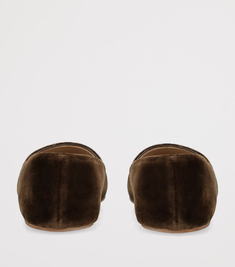 The Row Ponti Velvet Slippers Brown Image 4