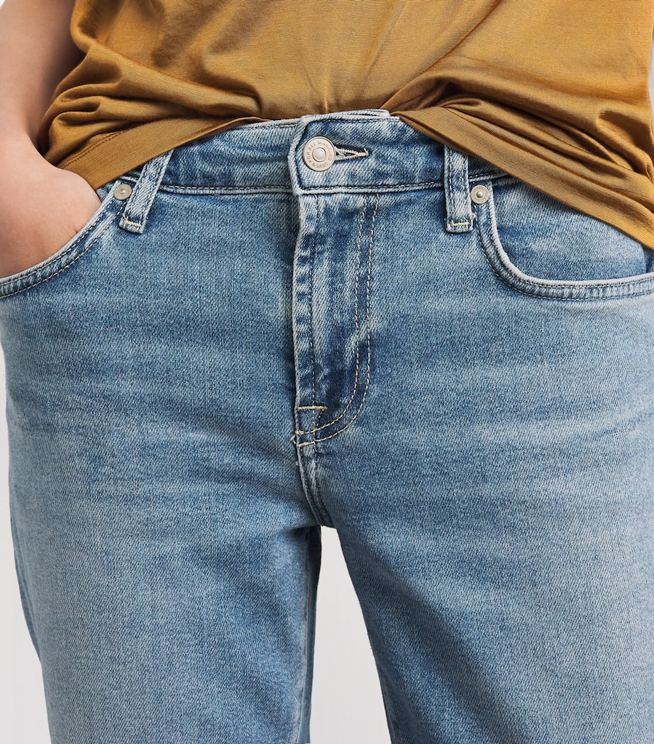 7 For All Mankind Womens Calie Mid-Rise Straight Jeans Aquashade Image 3