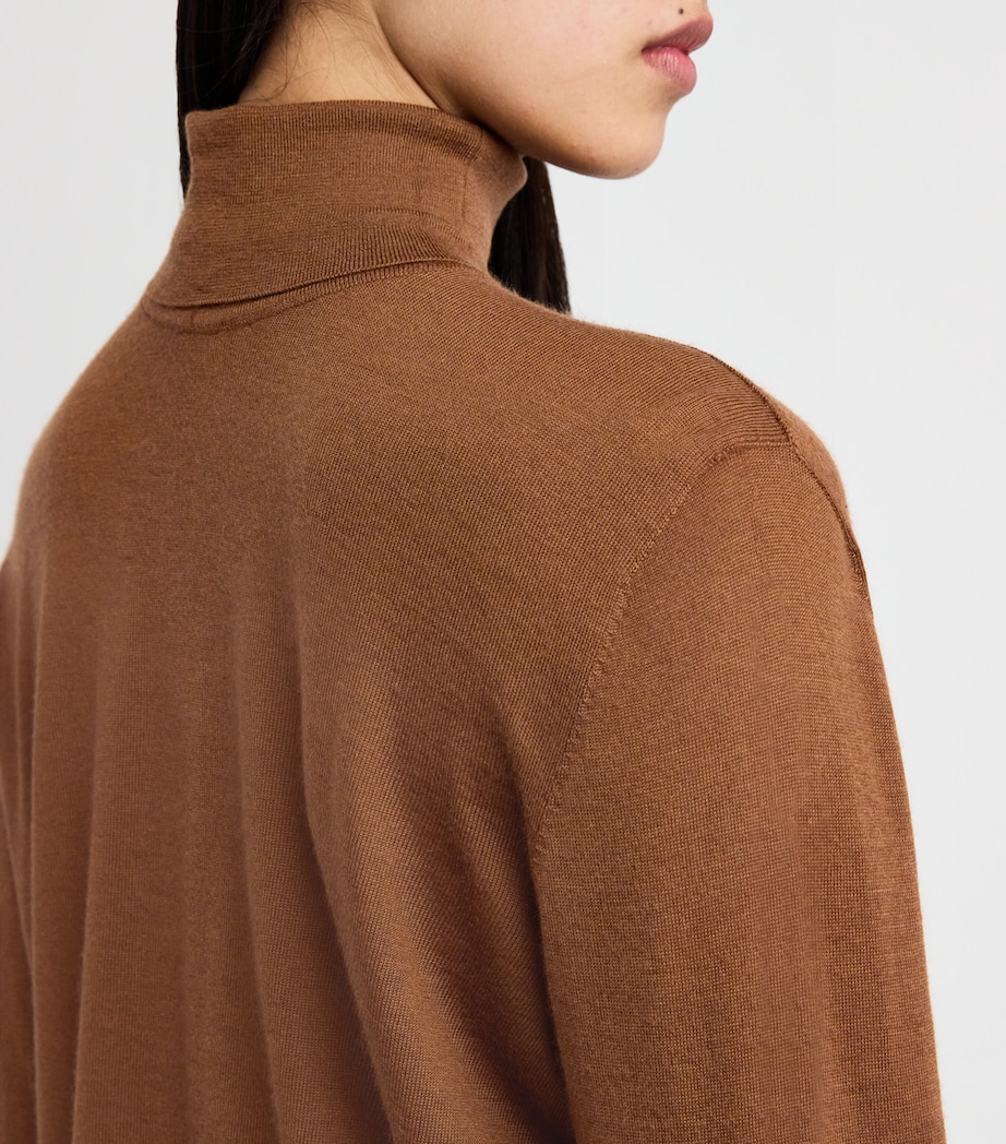 Superfine Cashmere Rollneck Sweater SB7300 DARK CAMEL Image 6