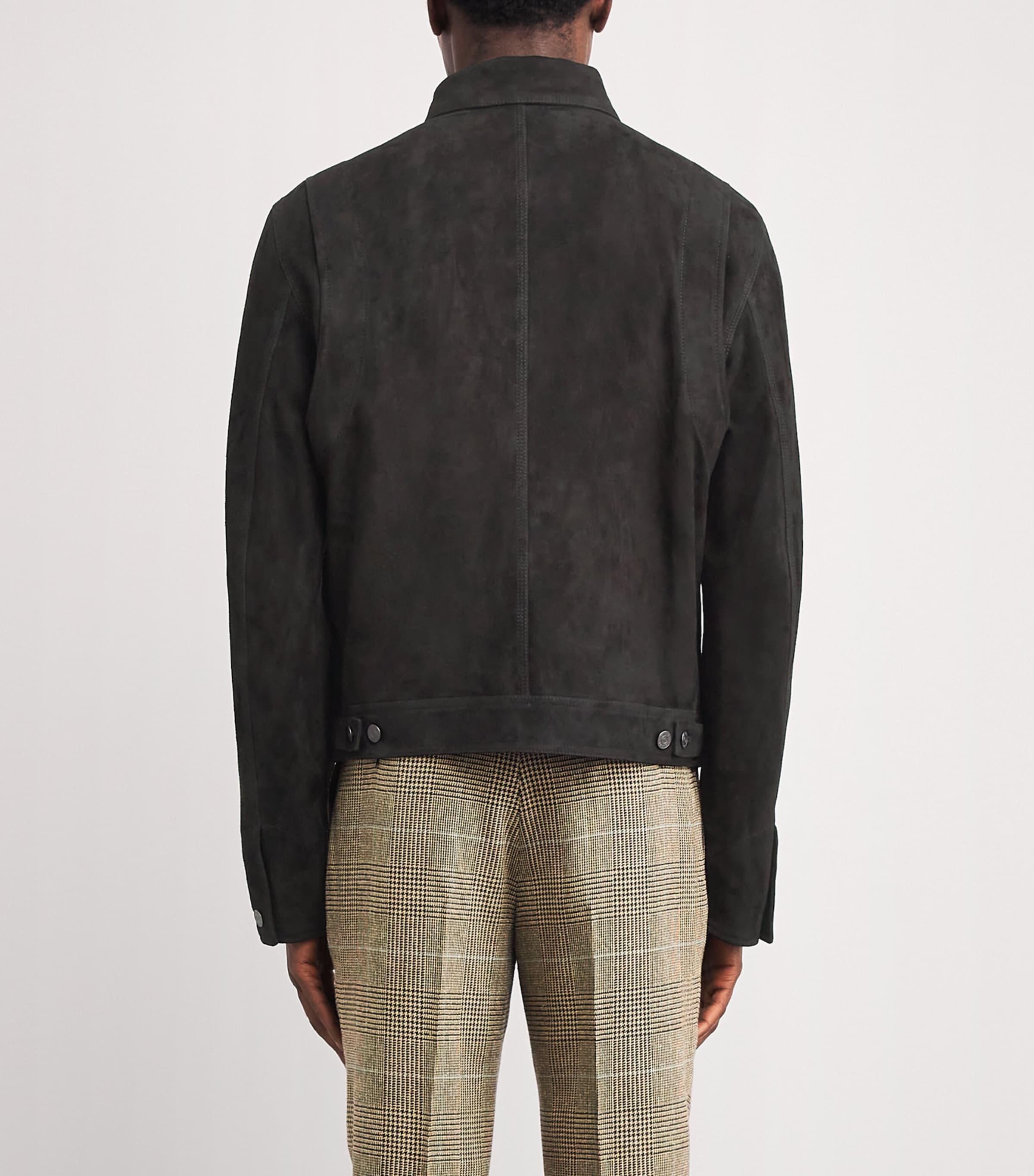 Ralph Lauren Purple Label Black Suede Ryder Jacket | Harrods US