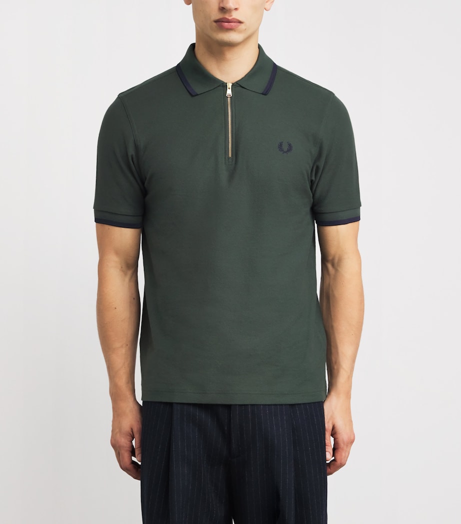 Cotton Crepe Piqué Polo Shirt X89 COURT GREEN Image 3