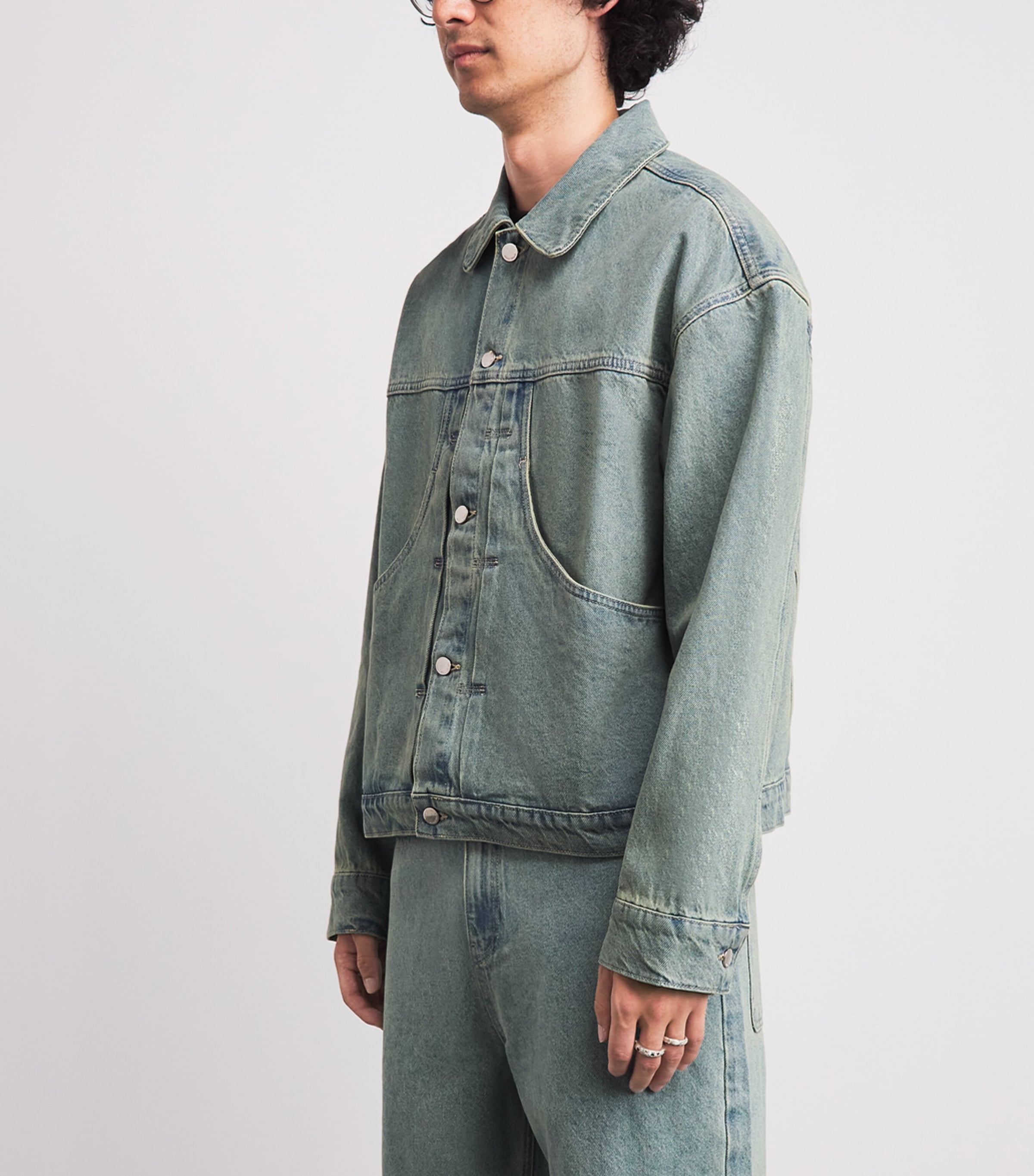 about:blank Mens Denim Jacket Murky Wash Image 4