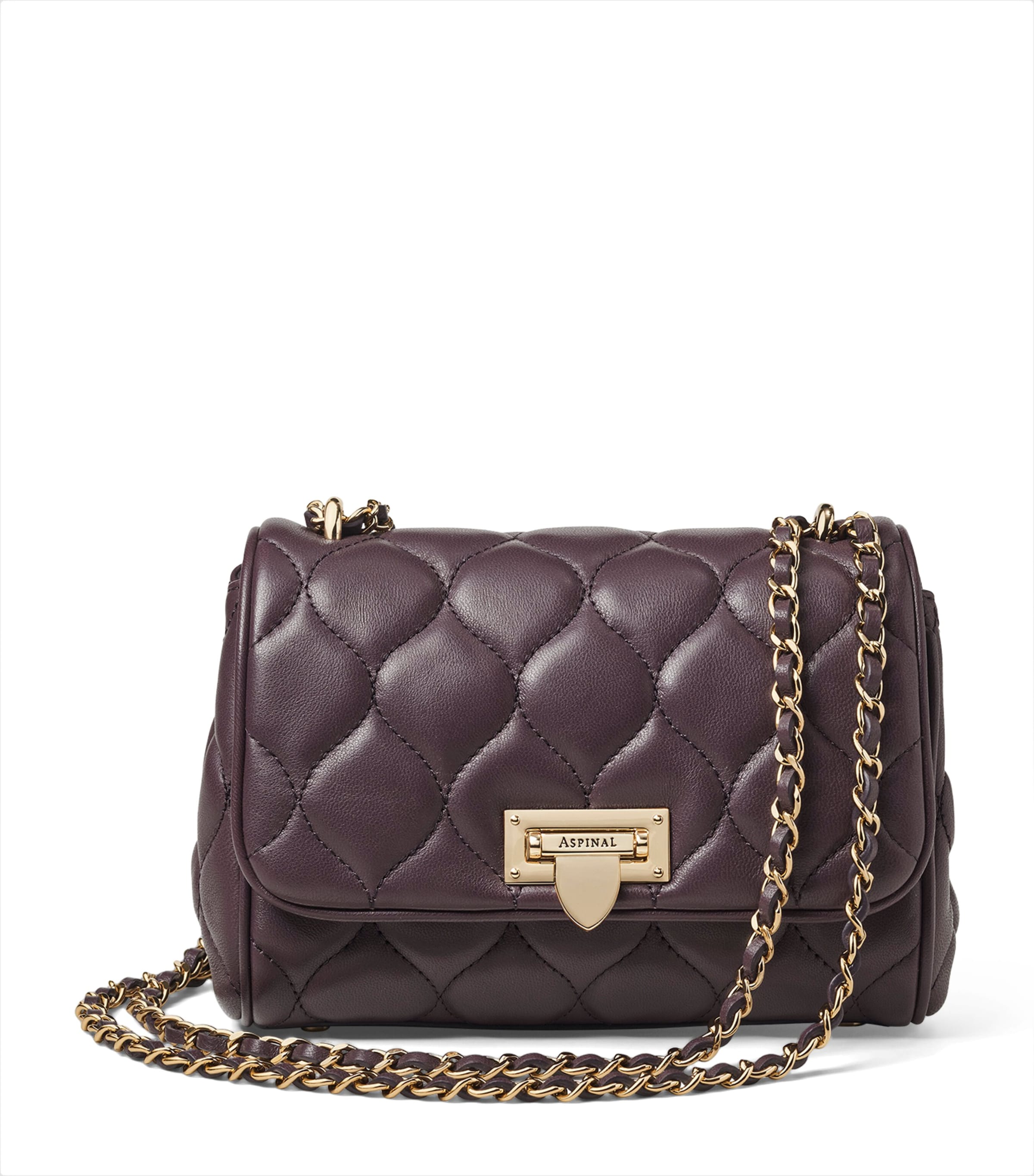 Aspinal Of London Small Leather Lottie Cross-body Bag In Purple
