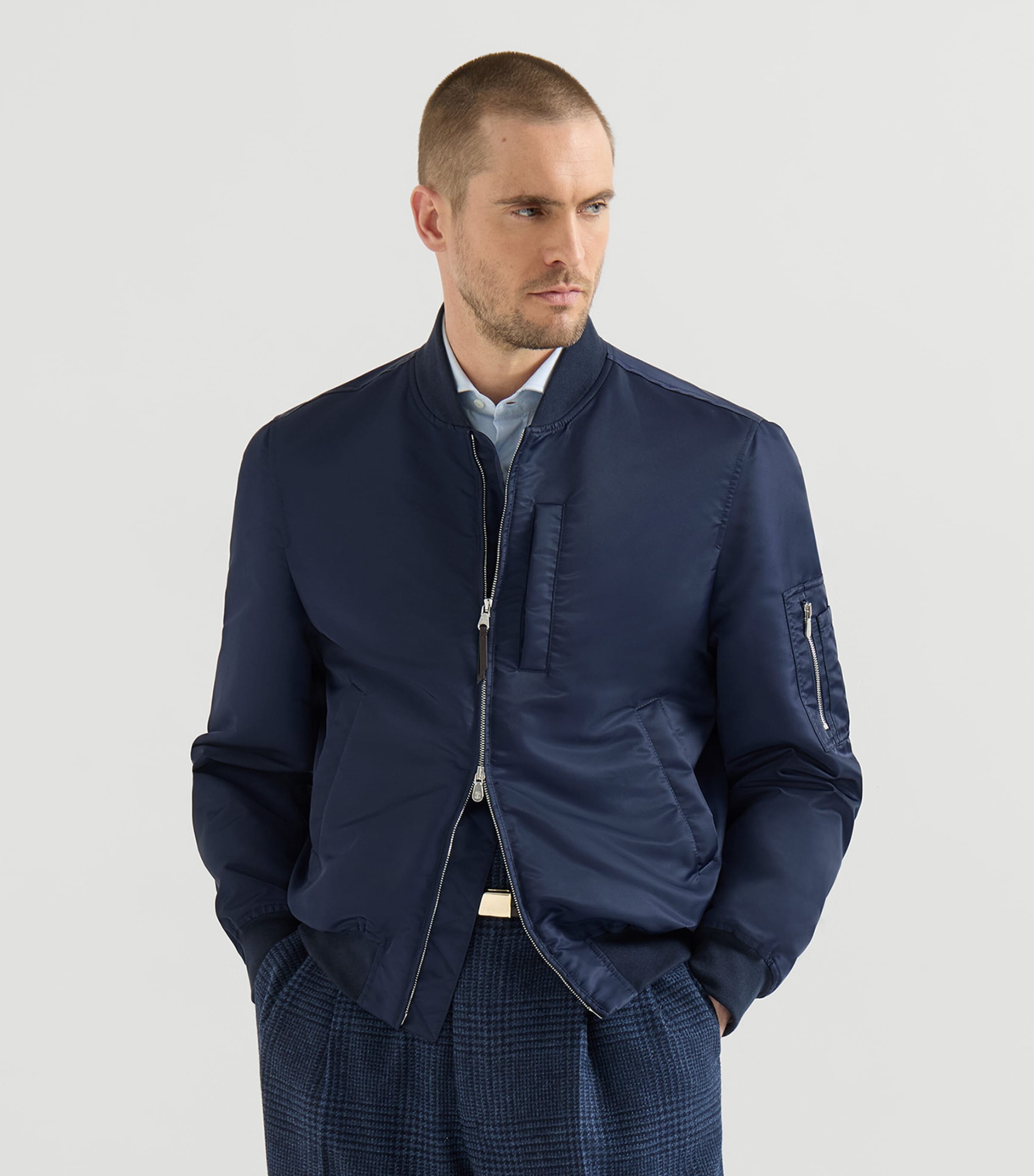 Brunello Cucinelli Mens Waterproof Bomber Jacket Image 3