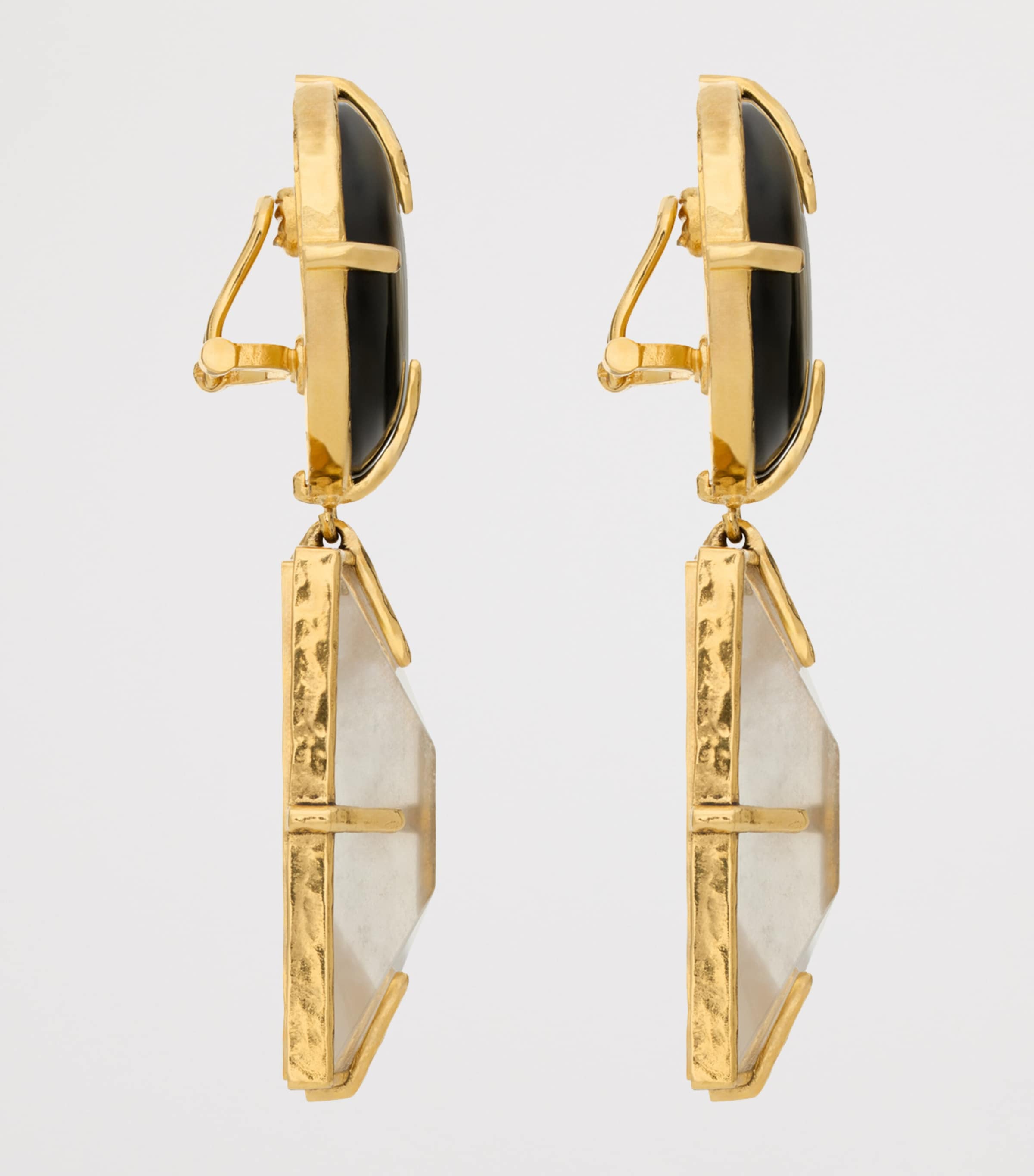 Saint Laurent Rock Crystal Cassandre Pendant Earrings Image 3