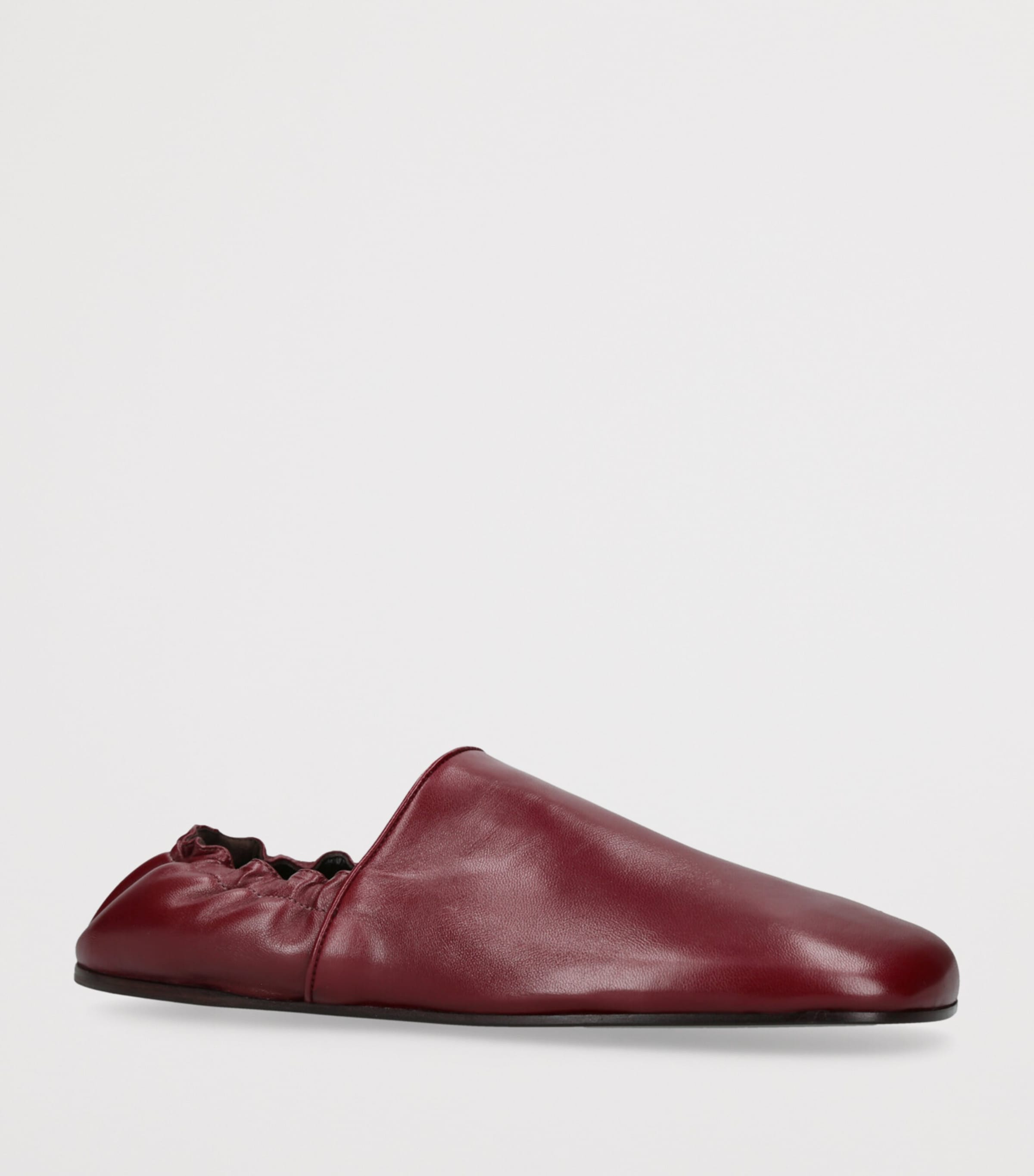 Khaite Leather Banks Flat Mules Wine Image 3