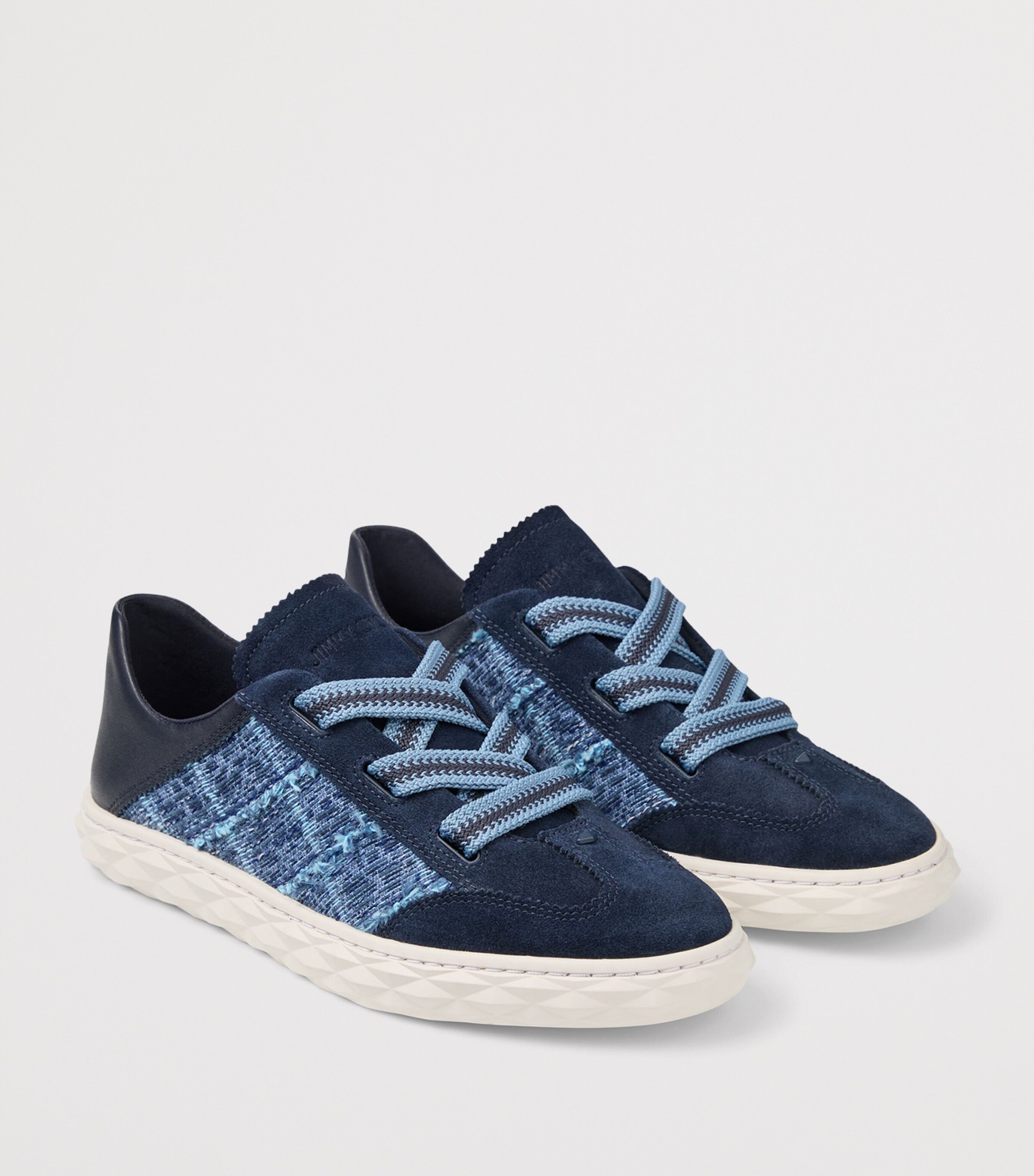 Jimmy Choo Diamond Light Flex Suede-Leather Sneakers V Marine/denim Image 4