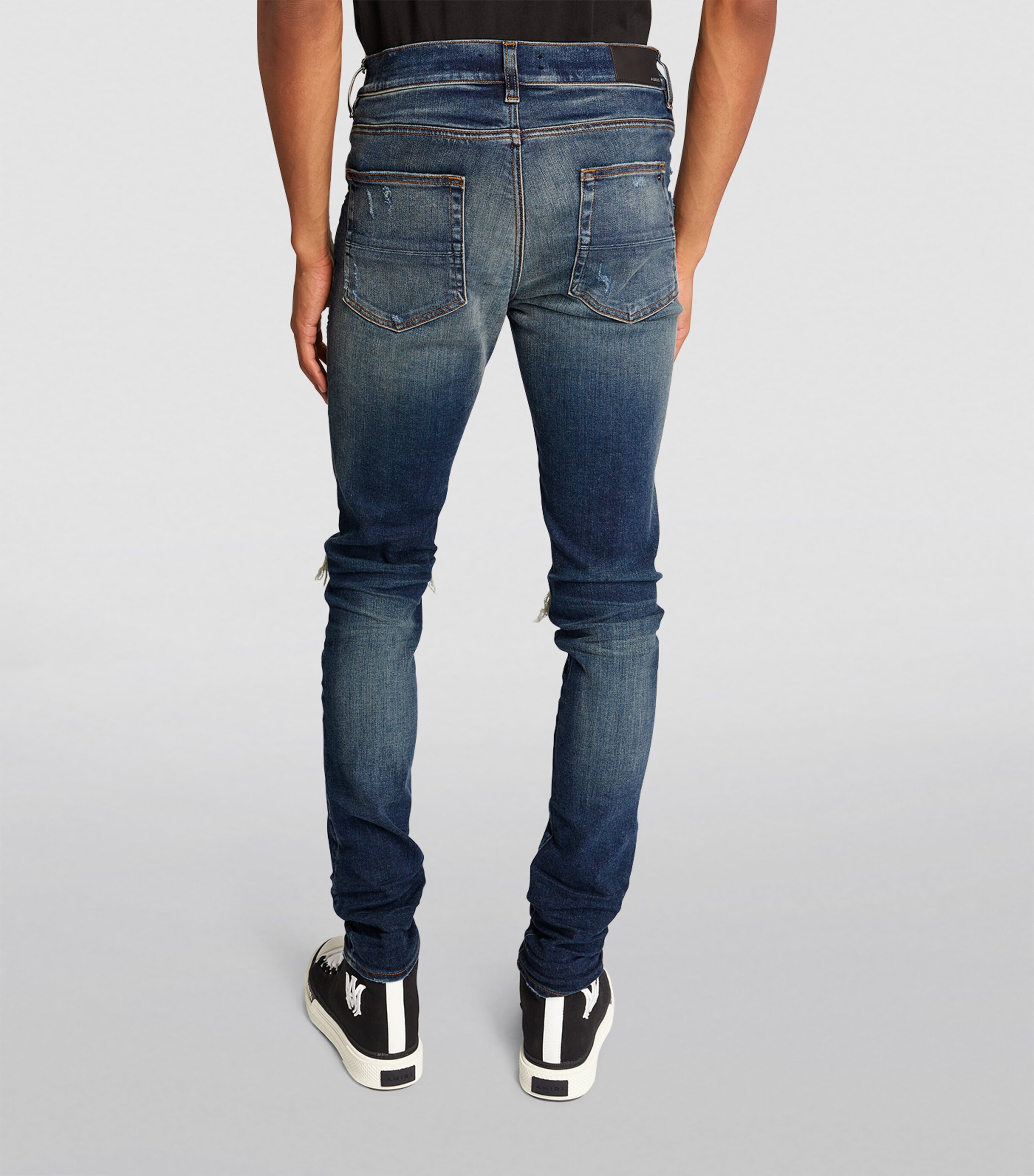 AMIRI Mens Distressed Slim Jeans Dsi Deep Classic Ind Image 4