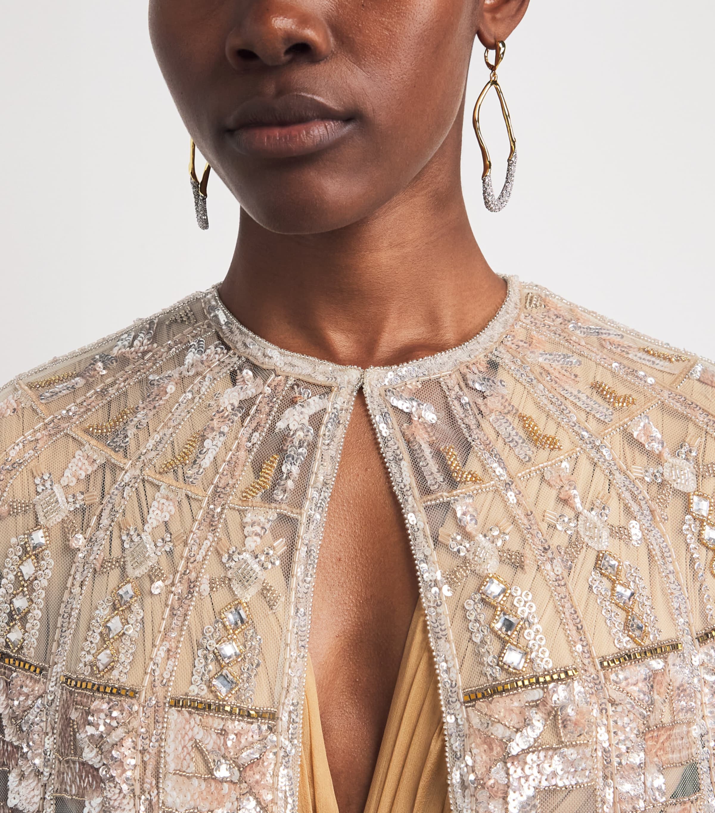 Zuhair Murad Womens Embellished Cape Angr/mlt Tmpl Image 3