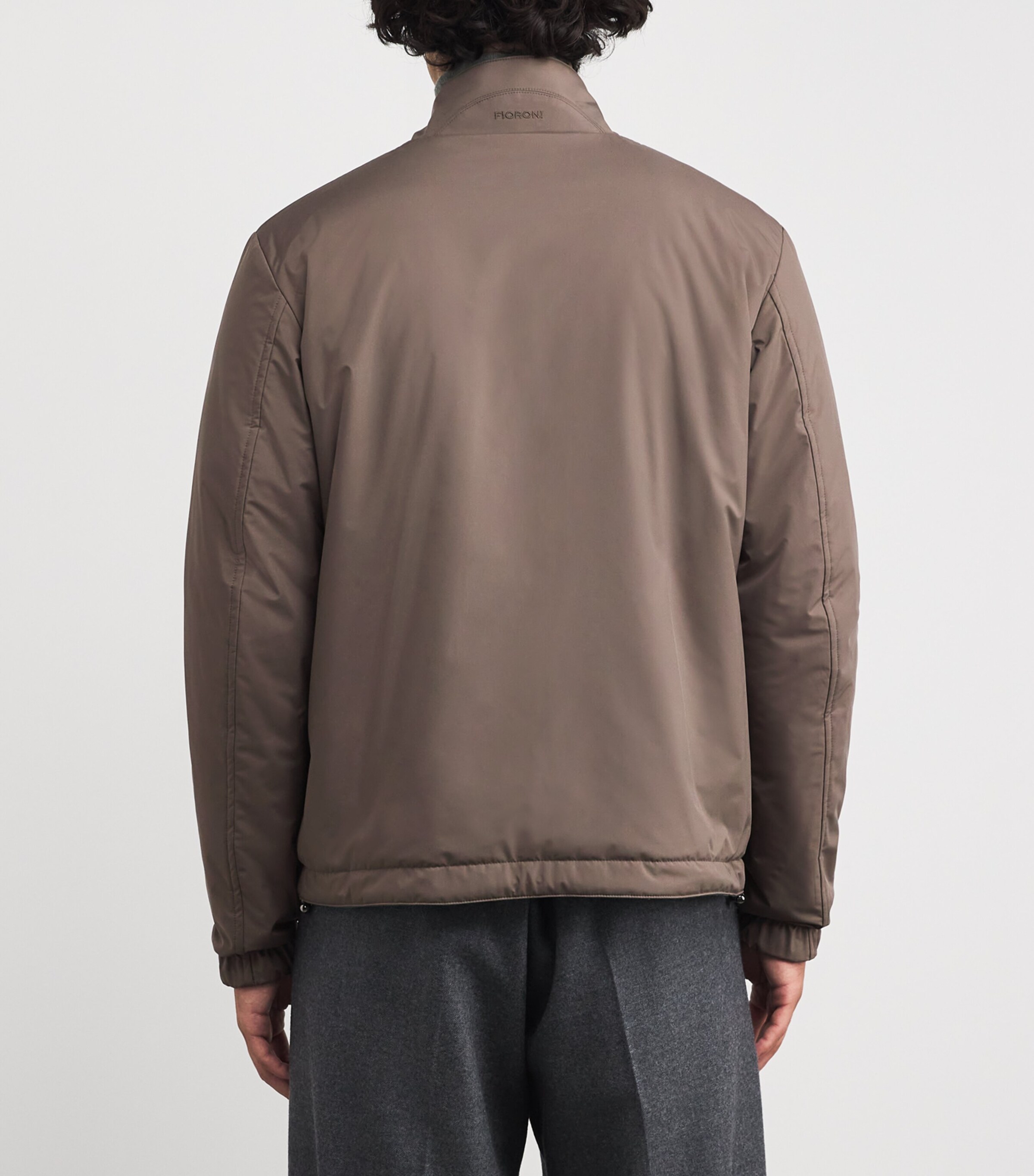 Fioroni Cashmere Mens Reversible Bomber Jacket Green Peruvian Image 4