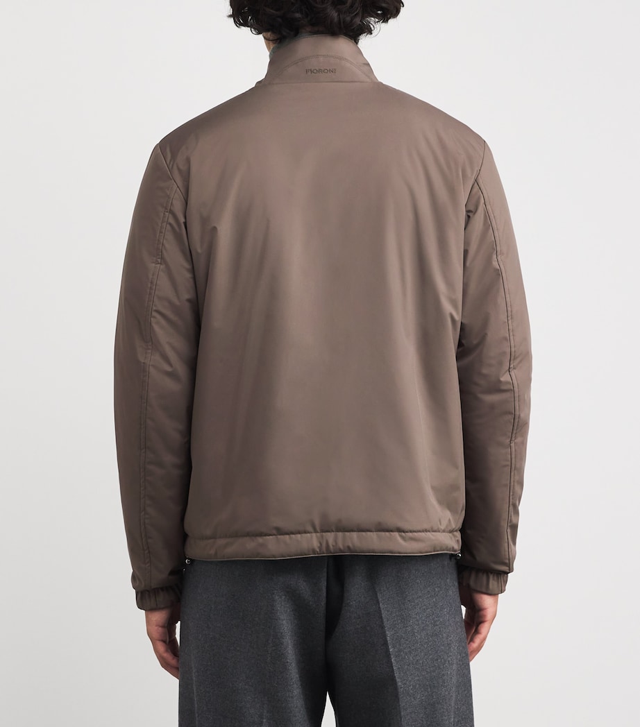 Fioroni Cashmere Mens Reversible Bomber Jacket Green Peruvian Image 4