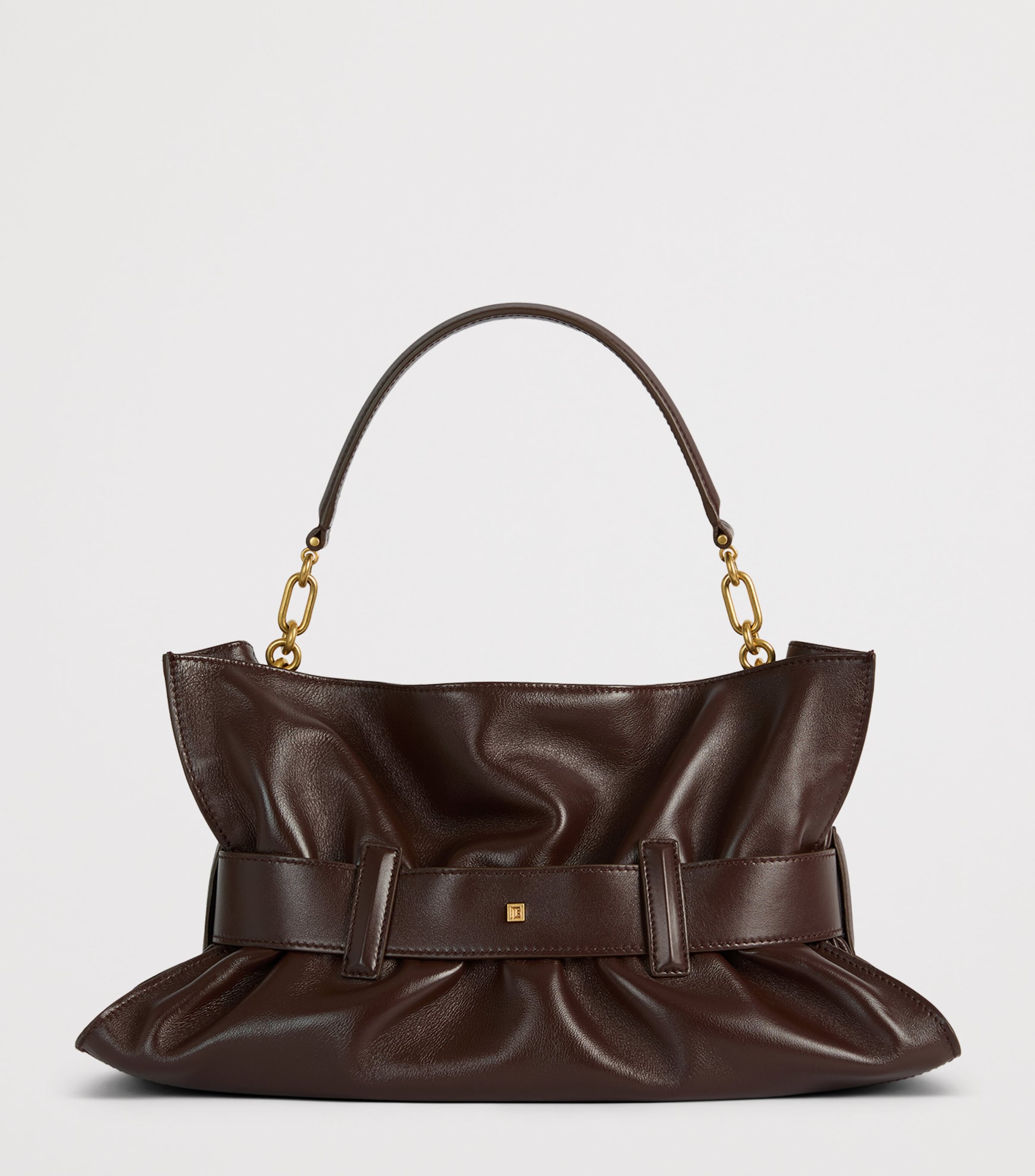 Balmain Medium Leather Anthem Shoulder Bag Marron Fonce Image 5