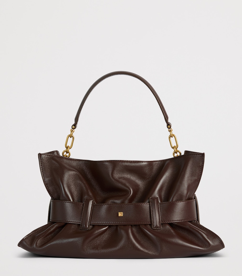 Balmain Medium Leather Anthem Shoulder Bag Marron Fonce Image 5