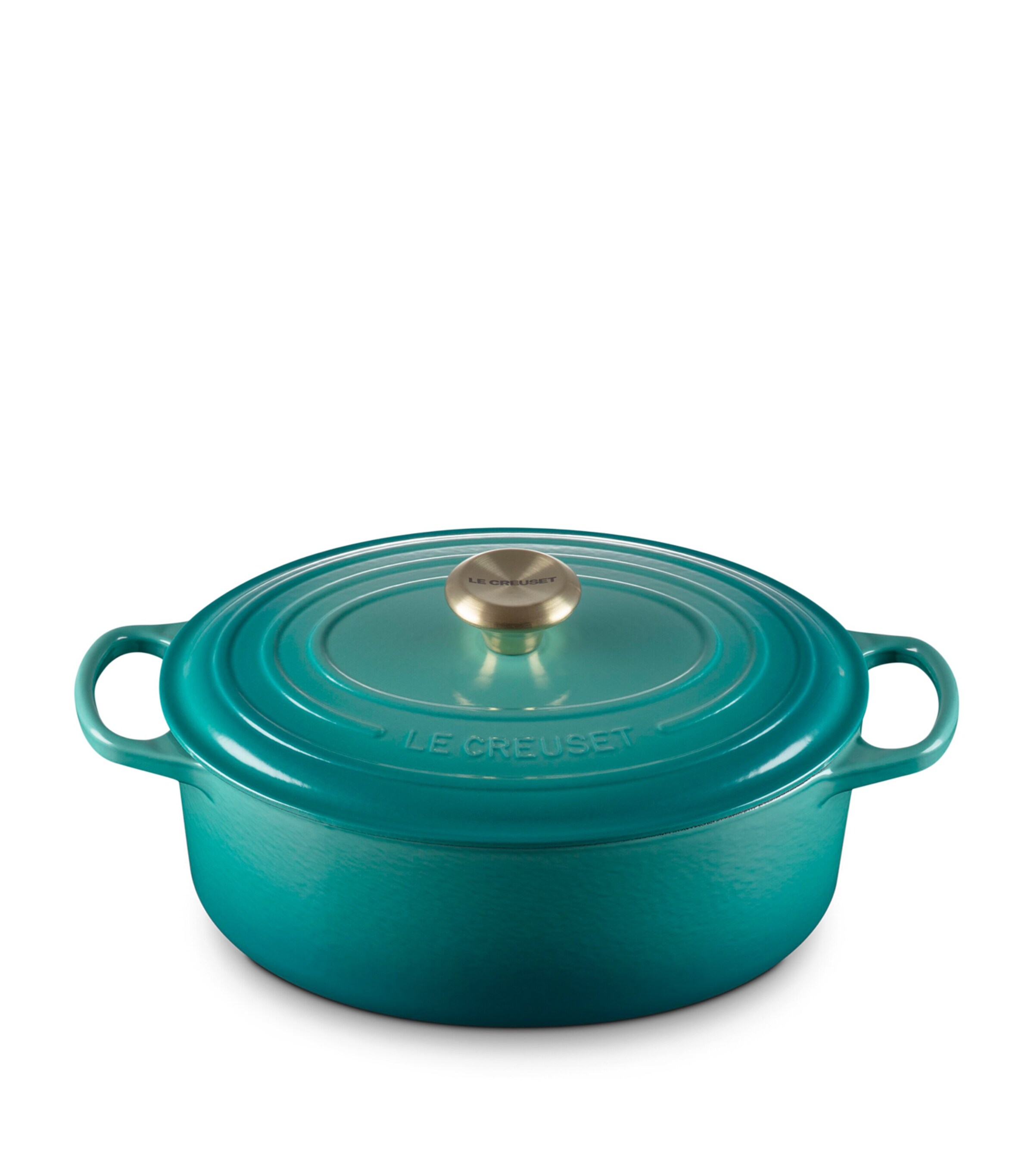 Le Creuset Cast Iron Oval Casserole Dish (29cm) Bleu Riviera Image 2