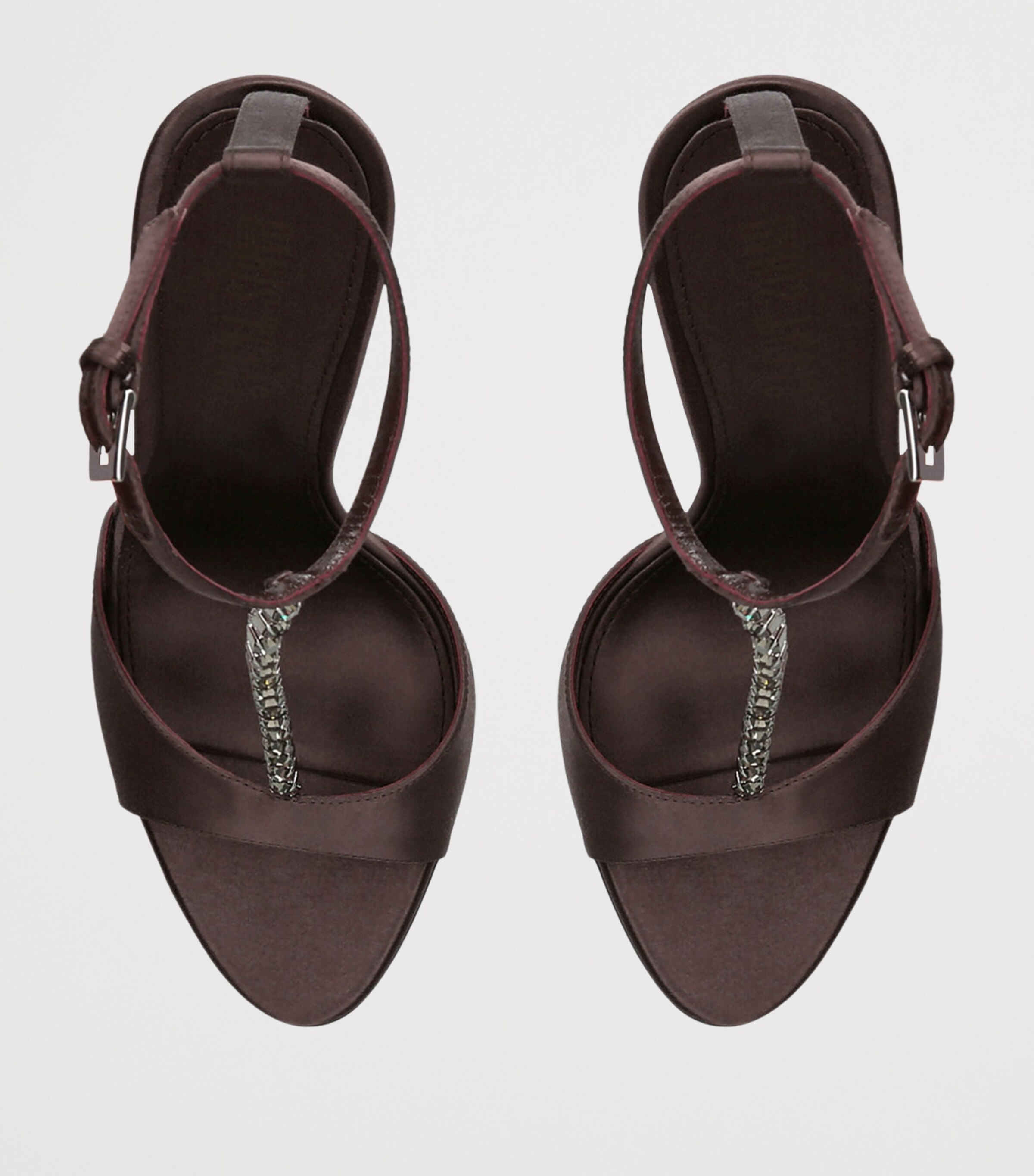 Lidia T-Strap Heeled Sandals 105 BROWN Image 3