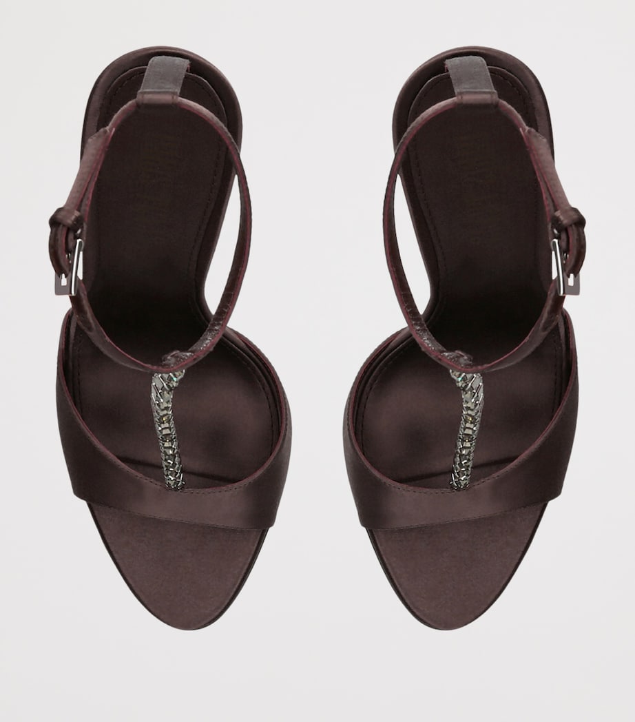 Lidia T-Strap Heeled Sandals 105 BROWN Image 3