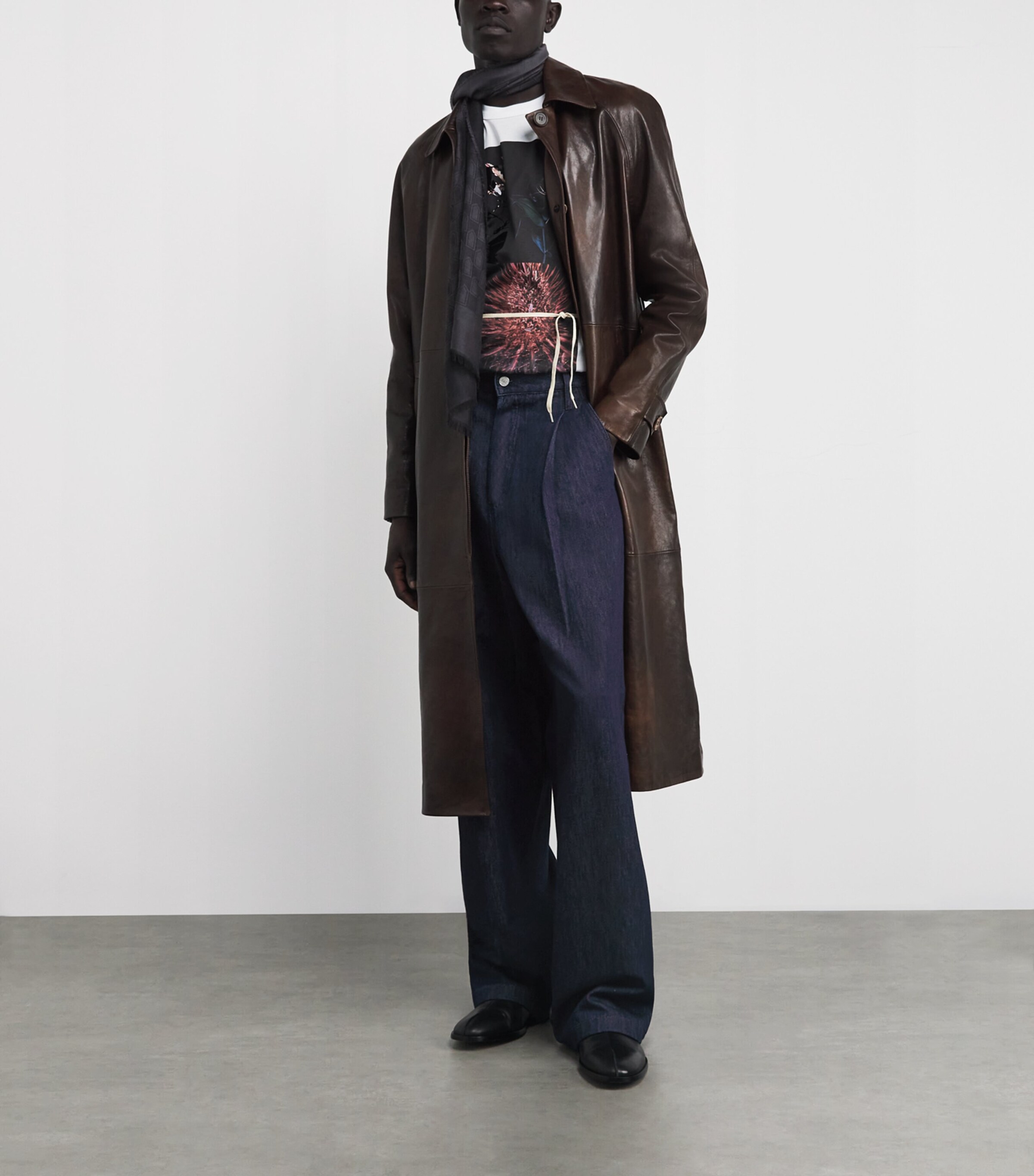 Pleated Wide-Leg Jeans INDIGO Image 2