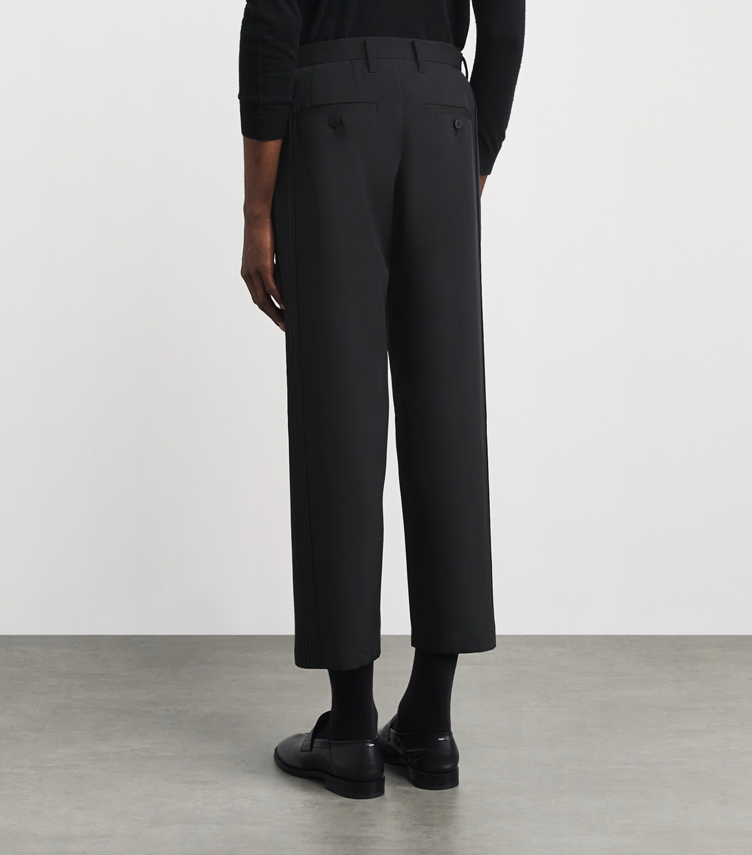 Air Pleats Tailored Trousers 15-BLACK Image 4