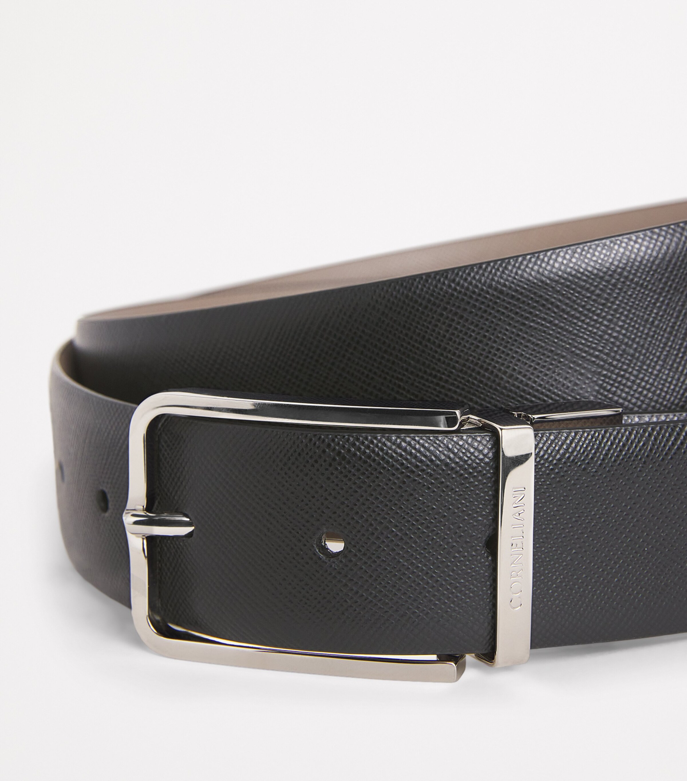 Corneliani Leather Belt Black Print Image 5