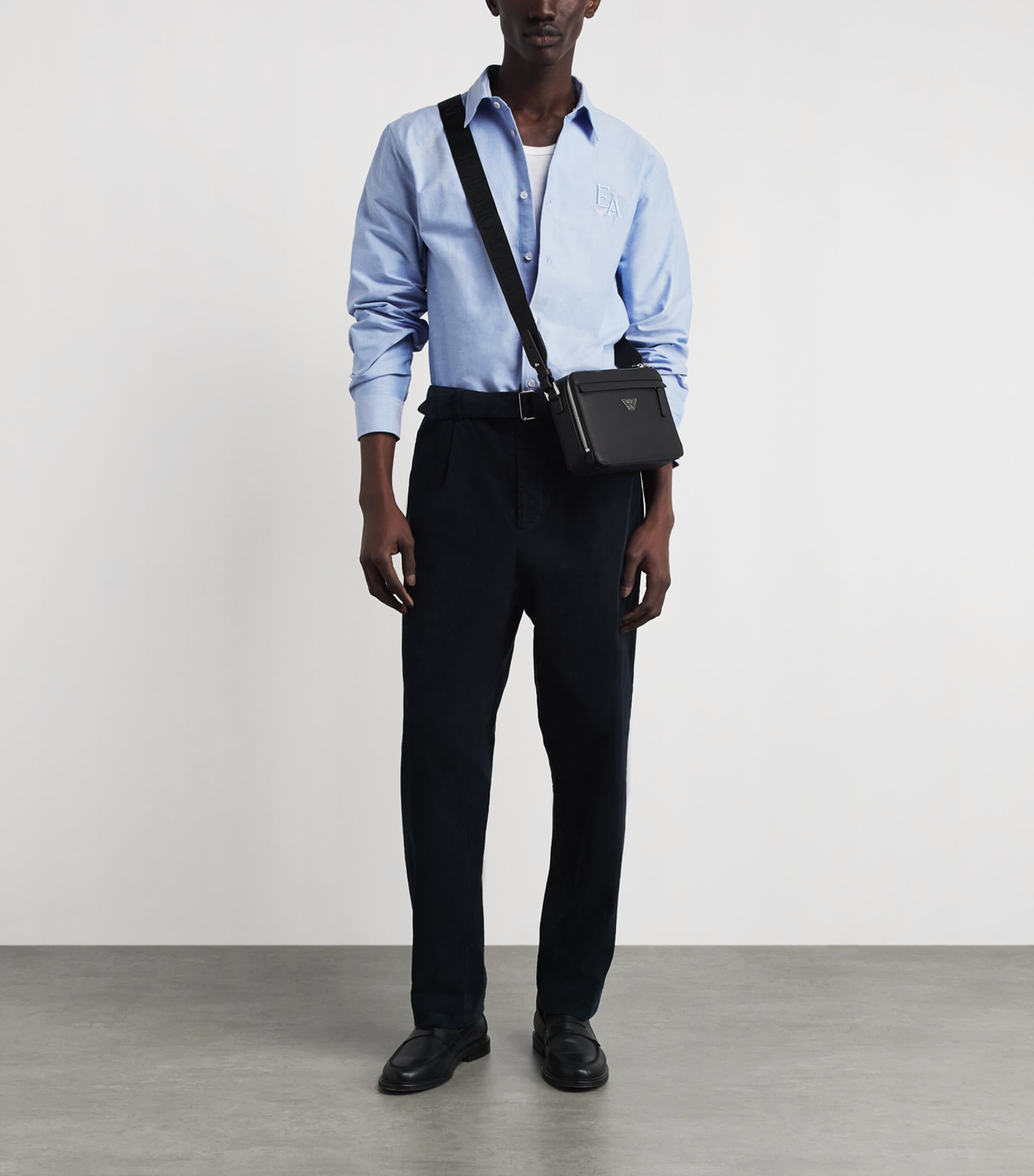 Emporio Armani Mens Cotton Logo Button-Up Shirt Image 2