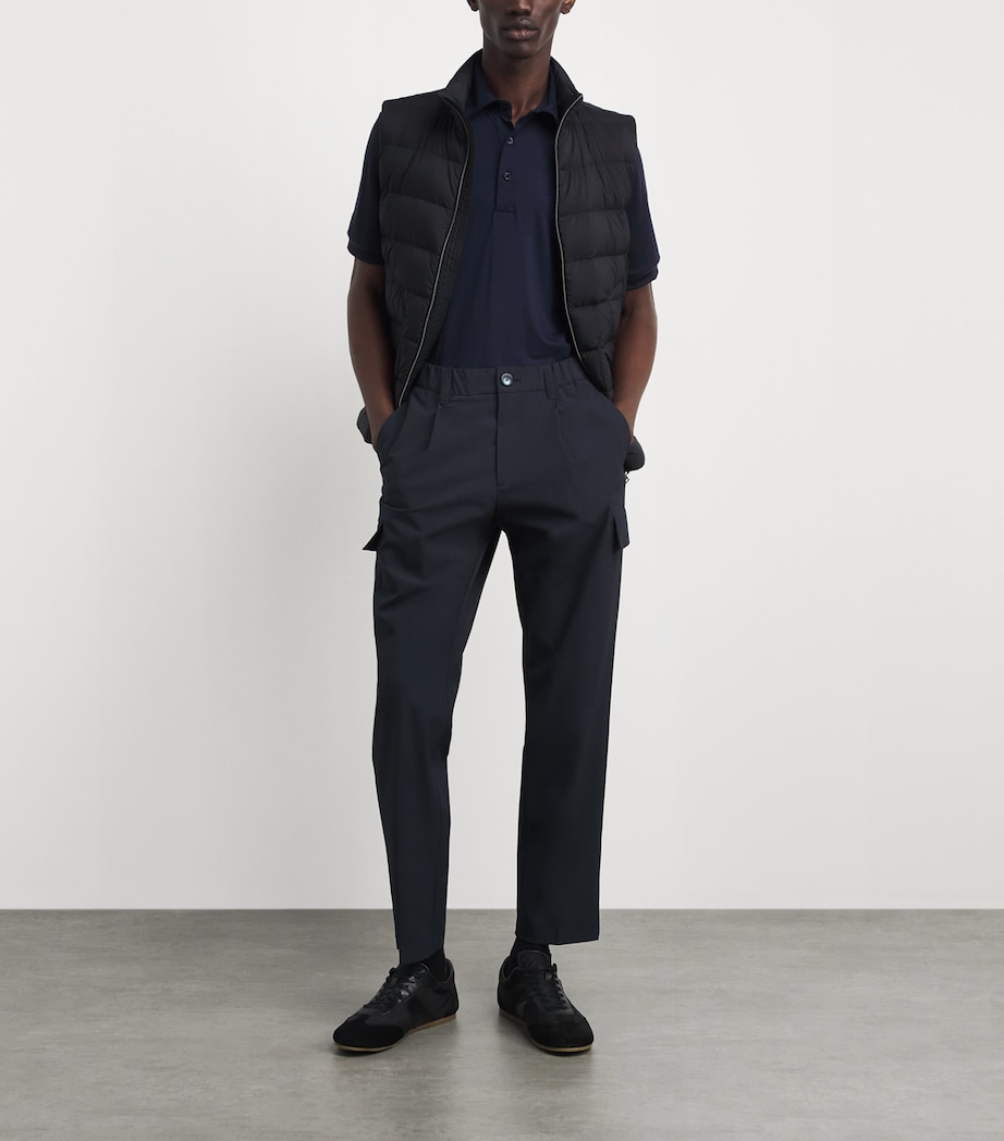 Herno Mens Wool Polo Shirt Blue Image 2