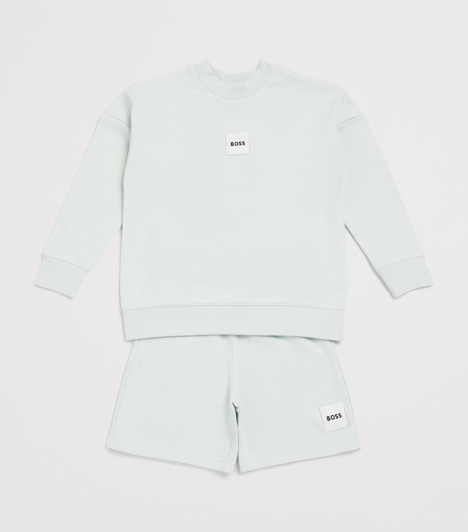 BOSS Kidswear Stretch-Cotton Logo Sweatshirt (4-16 Years) Green Image 3