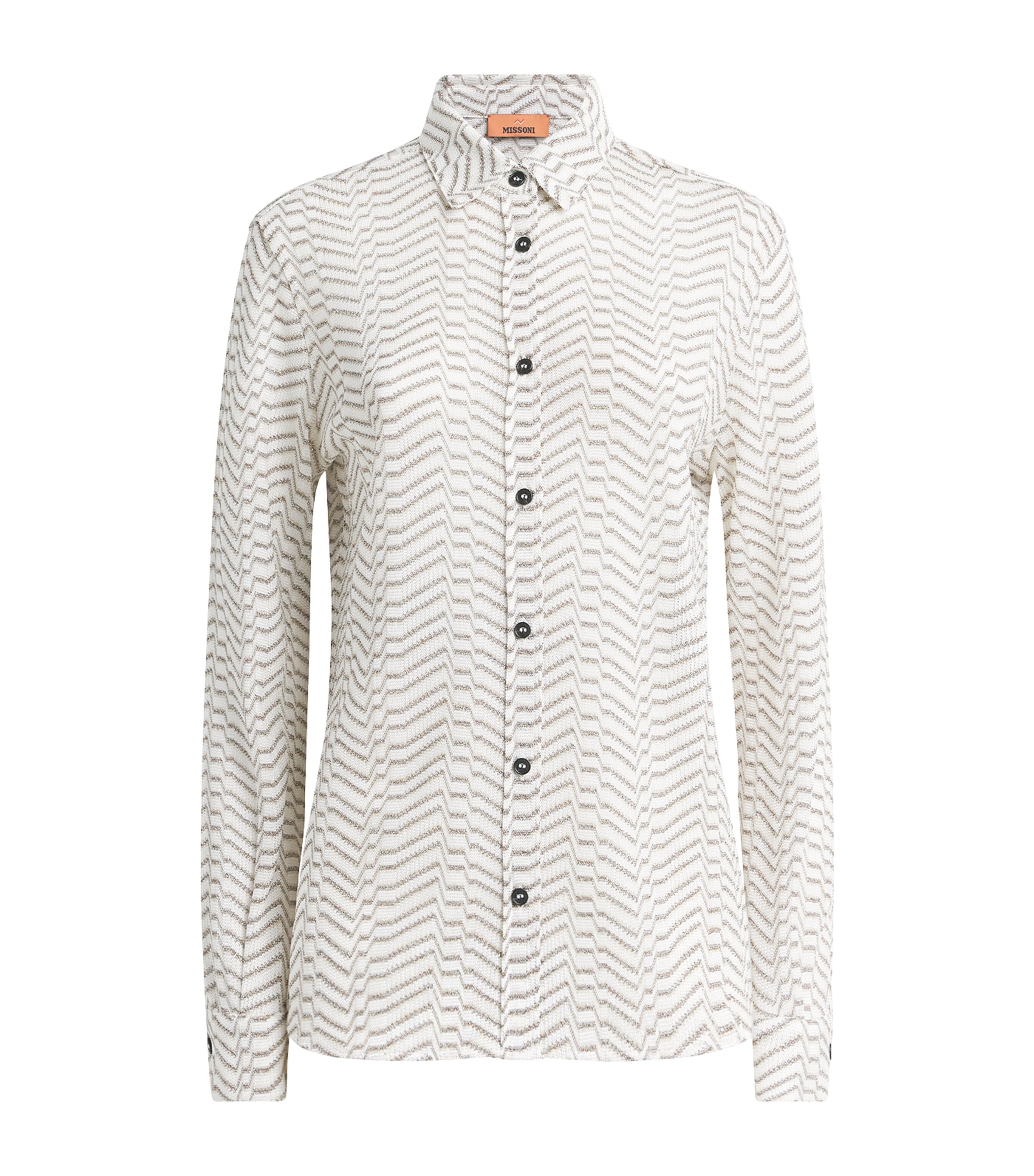 Missoni Womens Chevron Shirt White And Gold Image 1