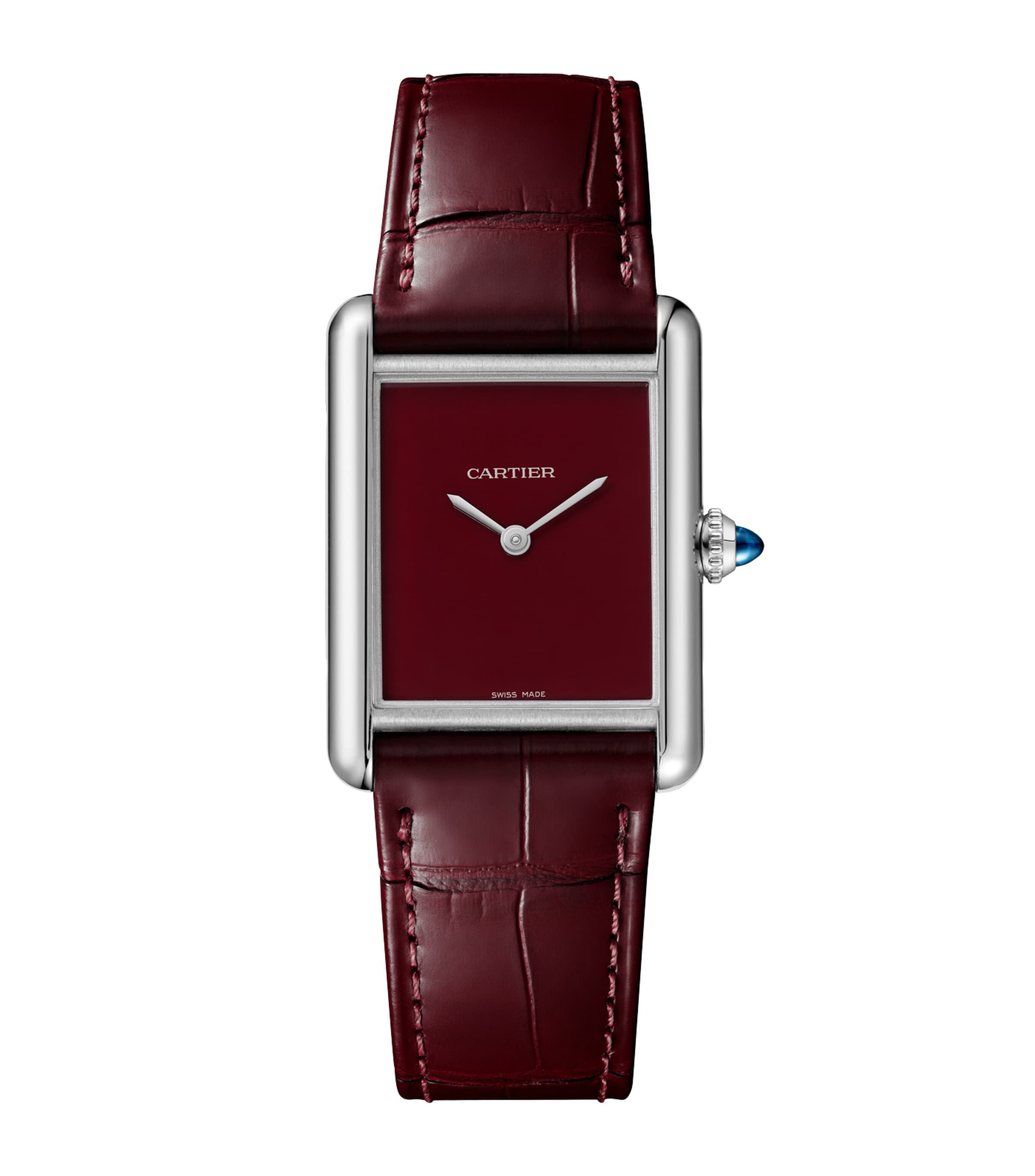 Cartier Large Stainless Steel Tank Must Watch 25.5mm Red Image 1