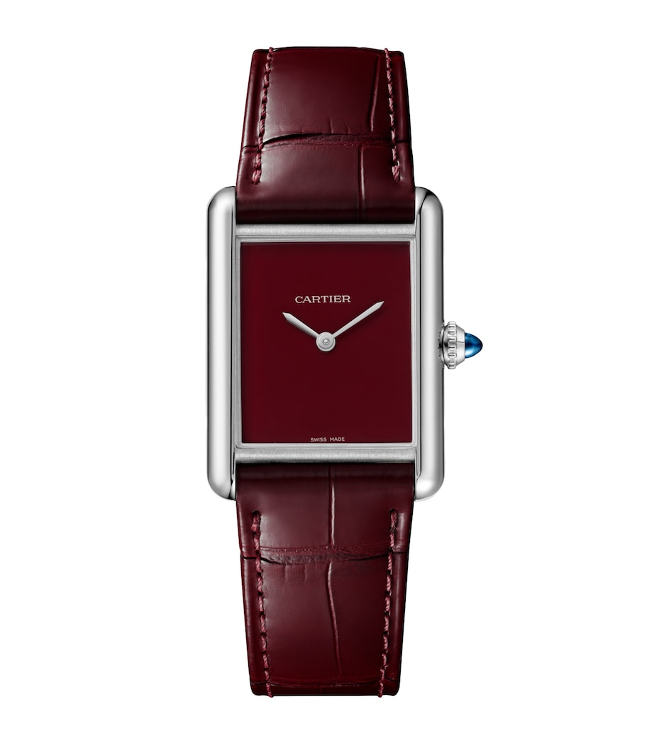 Cartier Large Stainless Steel Tank Must Watch 25.5mm Red Image 1