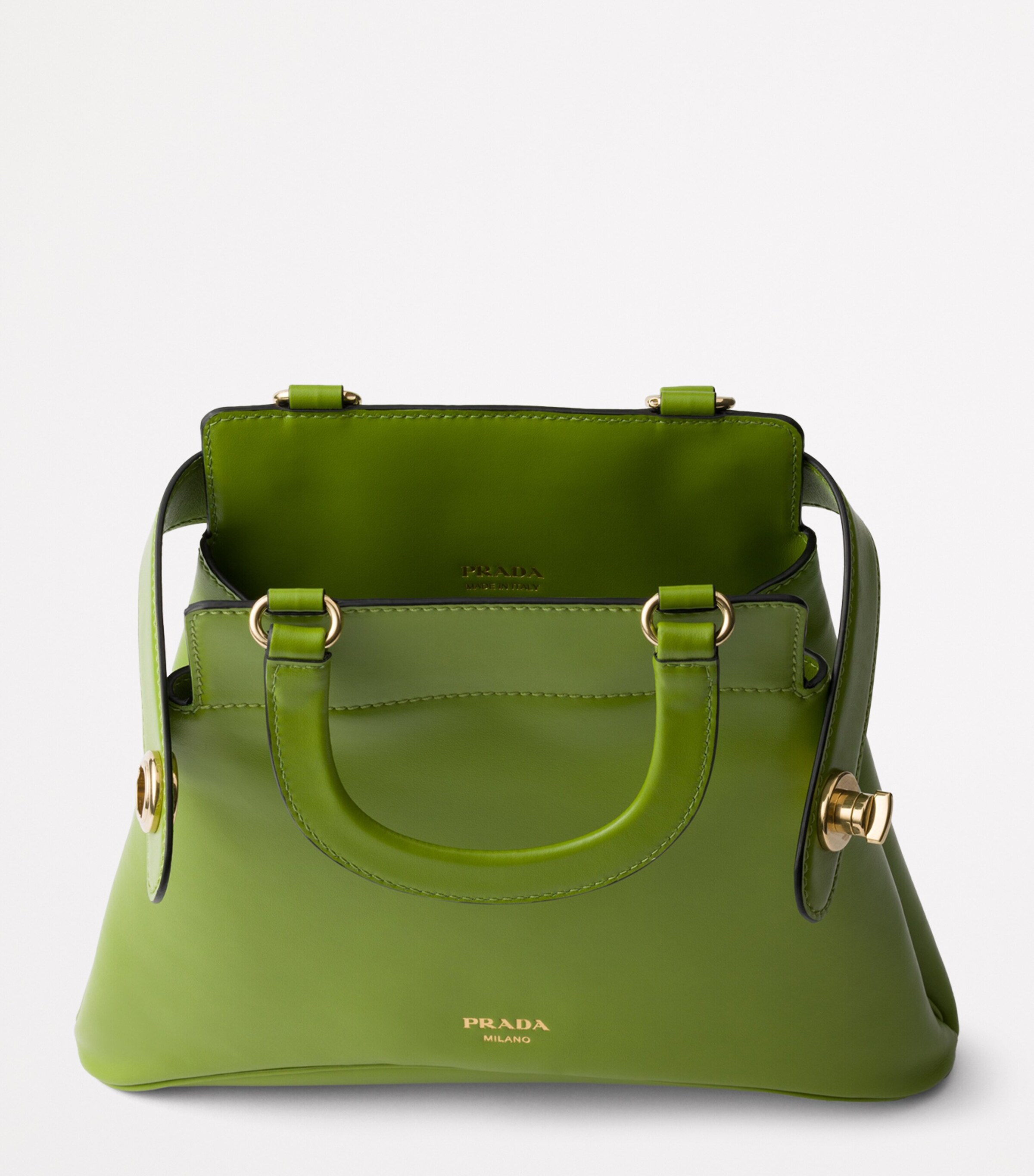 Prada Green Medium Leather Etude Top-Handle Bag | Harrods UK