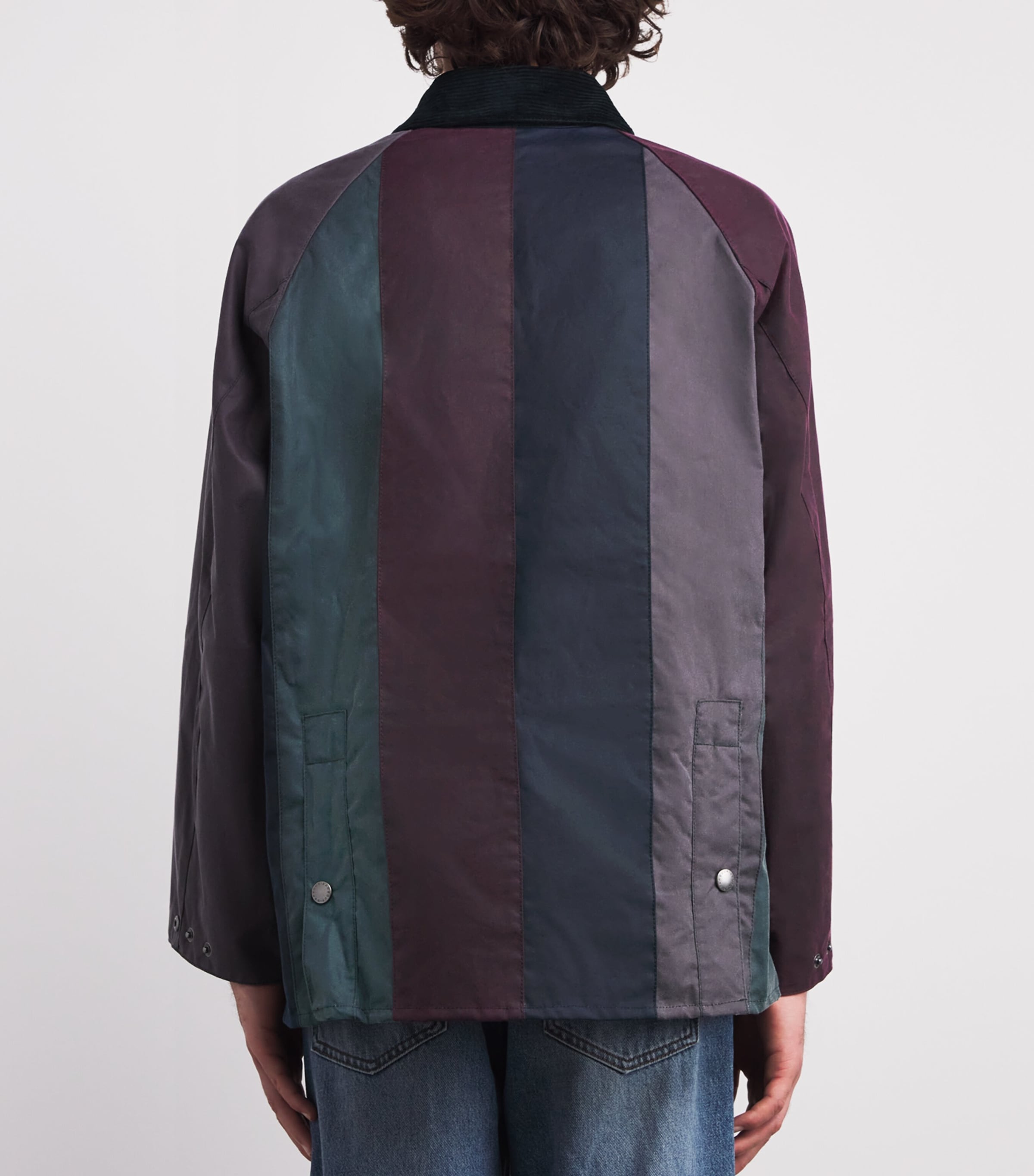 Barbour Multi x Paul Smith Waxed Stripe Oversized Bedale Jacket