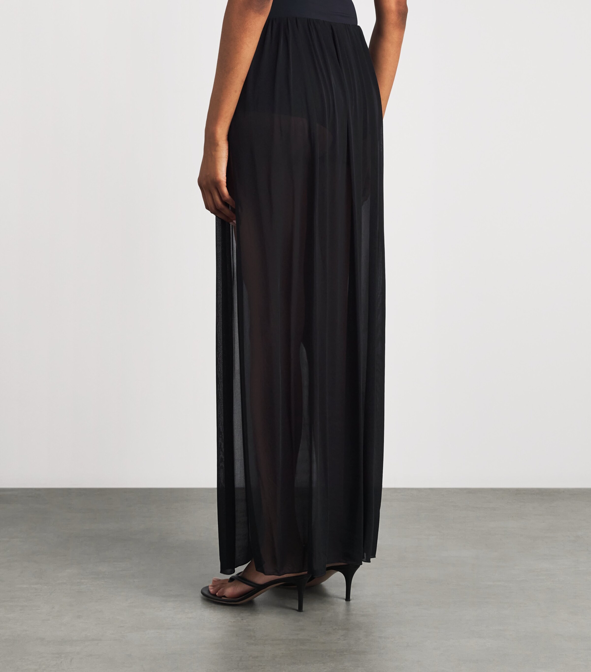 Moré Noir Womens Chiffon Aria Maxi Skirt Black Image 5