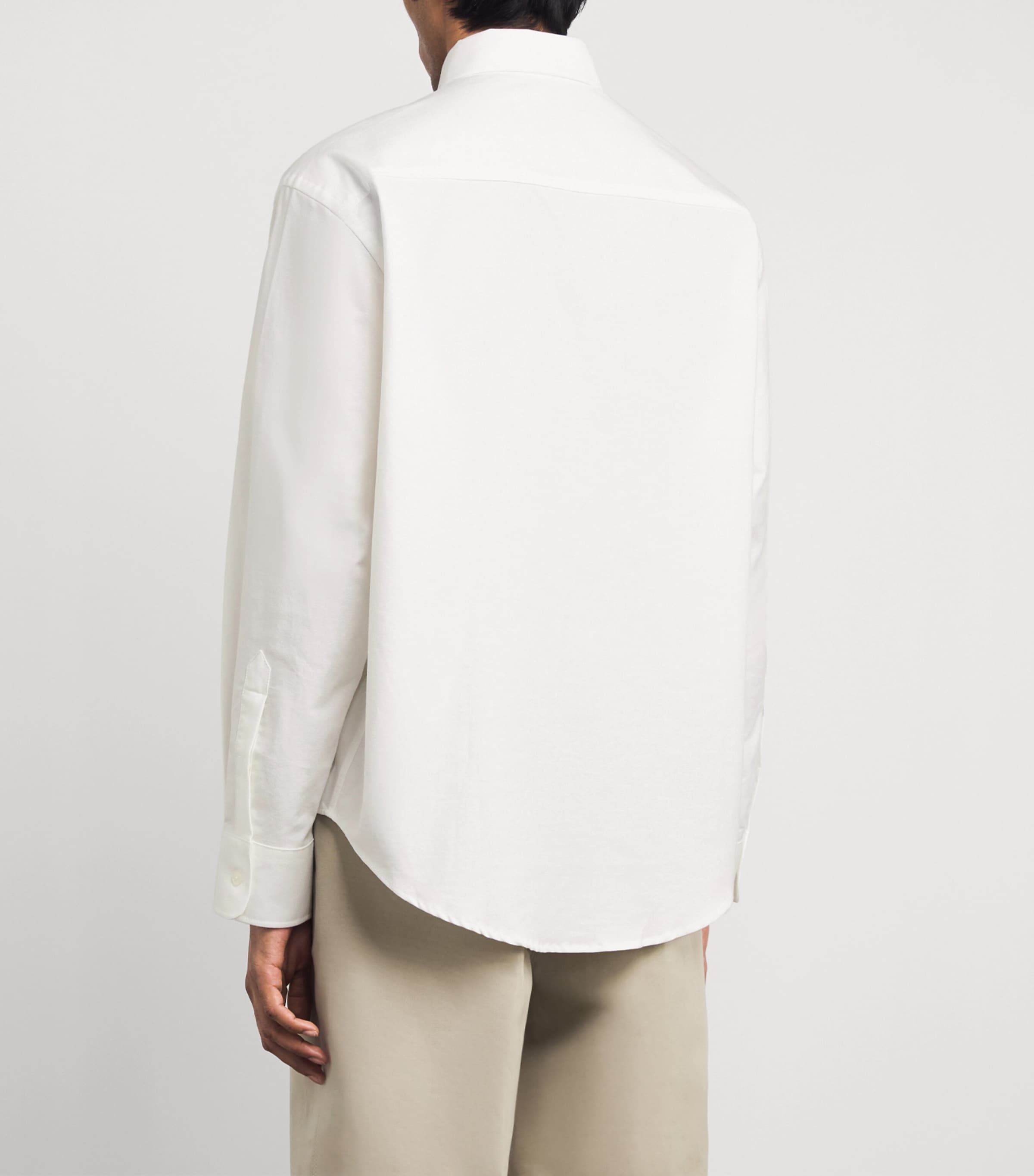 AMI Paris Mens Cotton Ami de Coeur Oxford Shirt Blanc Naturel Image 5