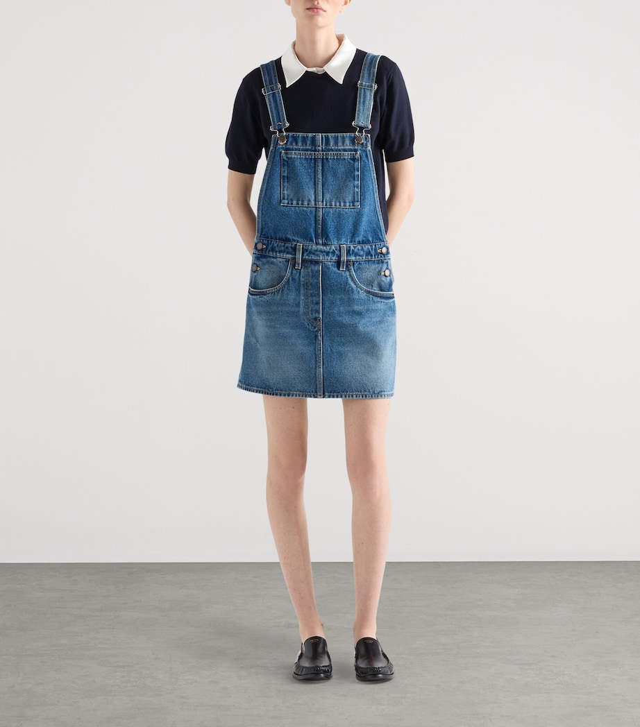 Denim Dungaree Mini Dress F0V3N Image 2