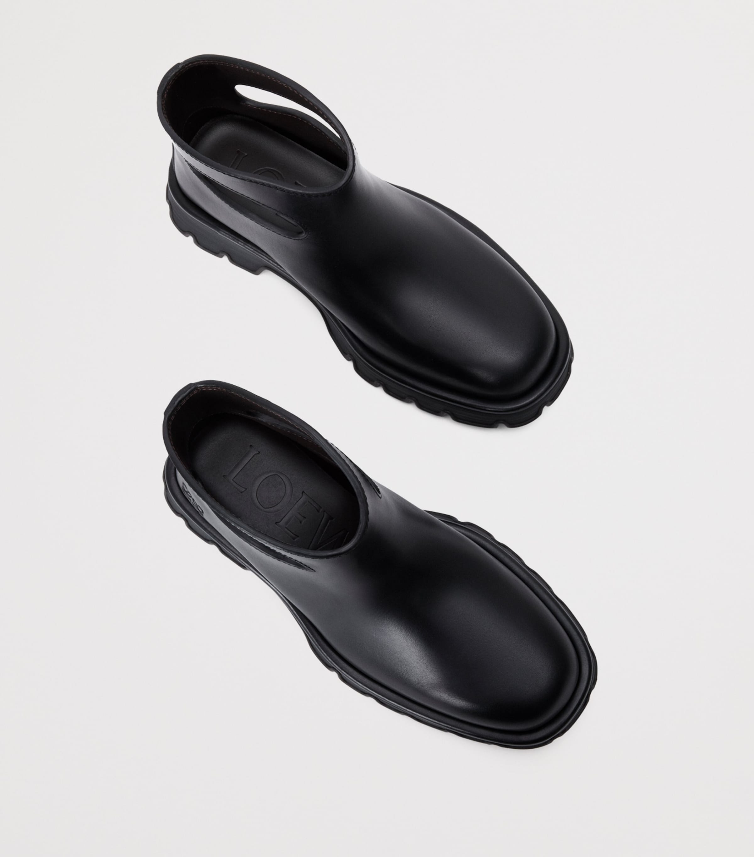 Leather Bobby Boots BLACK Image 4