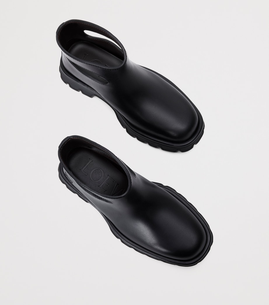 Leather Bobby Boots BLACK Image 4