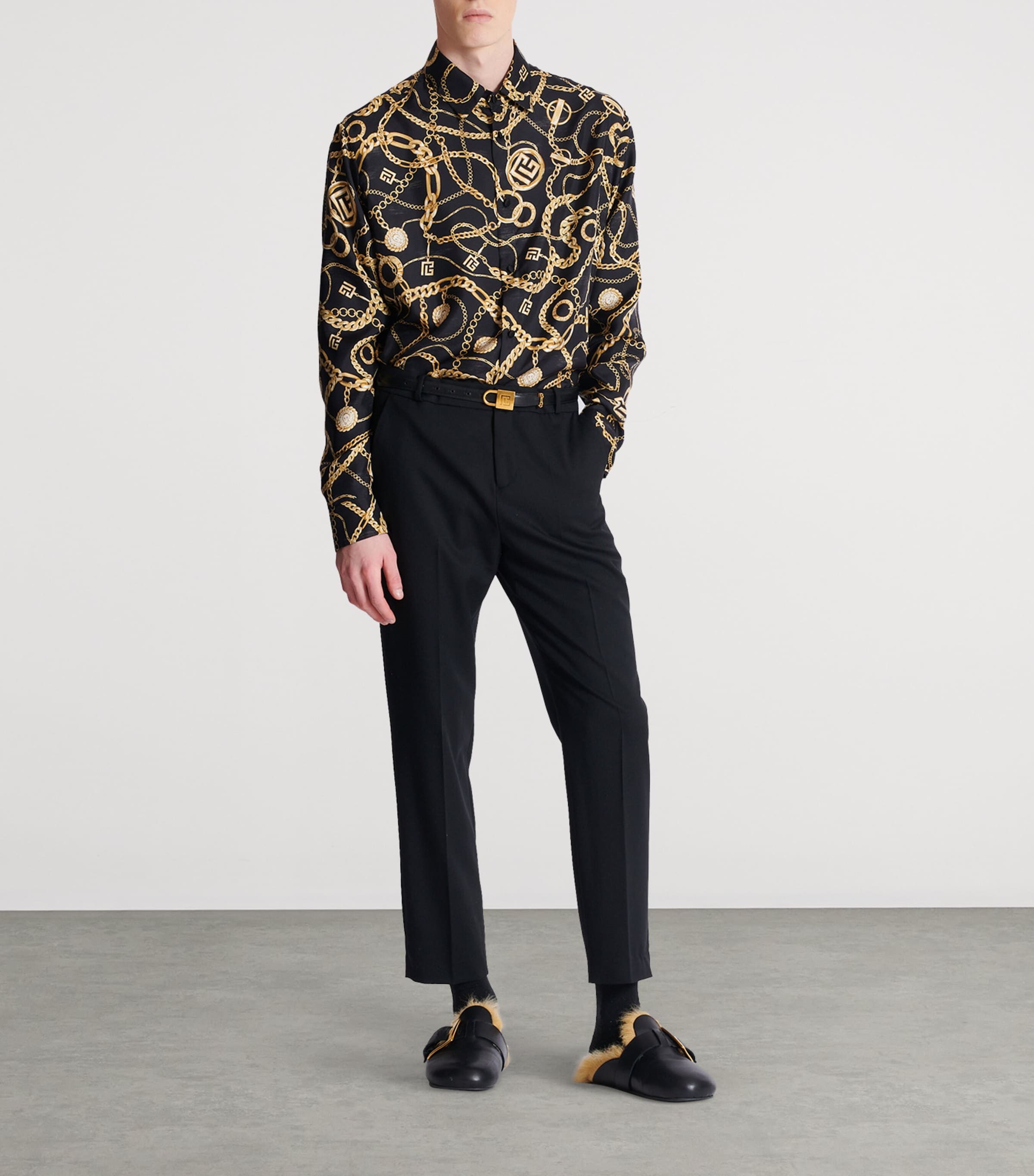 Silk Chain Print Shirt EAD NOIR/OR Image 2
