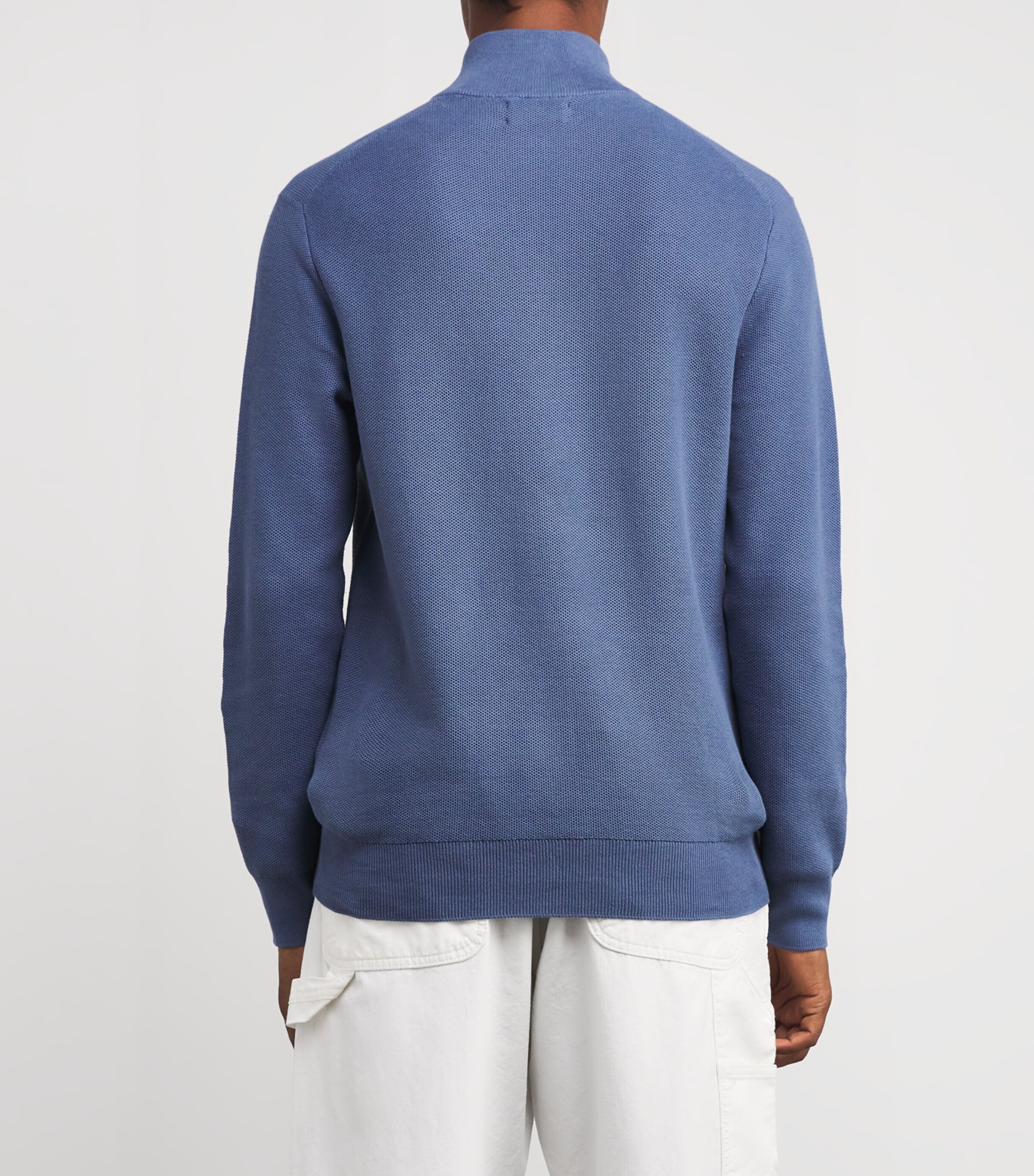 Cotton Quarter-Zip Sweatshirt BLUE Image 4