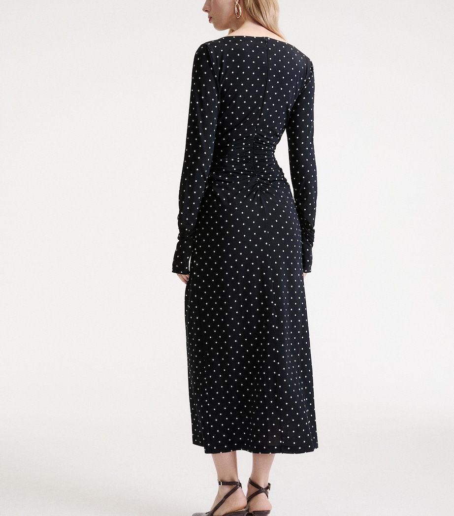 Marella Womens Jersey Polka-Dot Maxi Dress Black Image 3