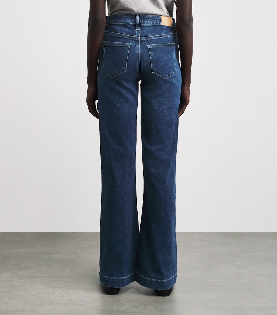 PAIGE Womens Leenah Flared Jeans Venetian Breeze Image 5