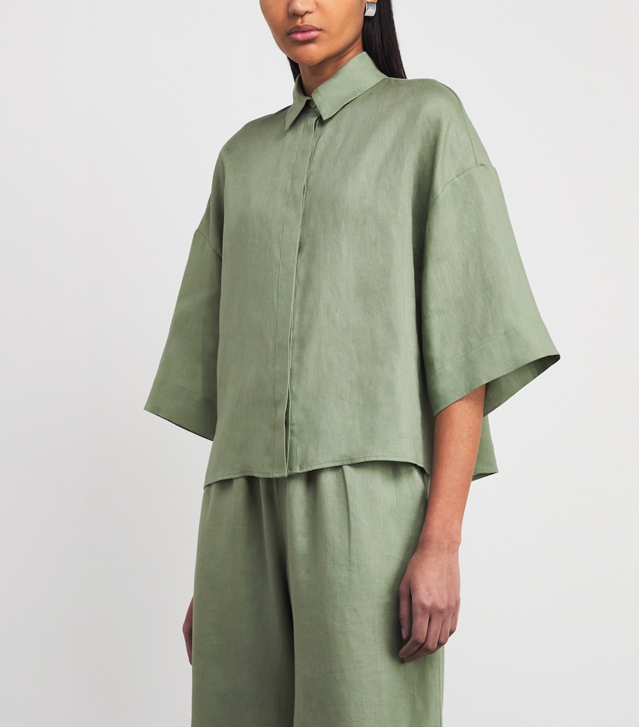 MM Womens Linen Boxy Shirt Sage Green Image 4