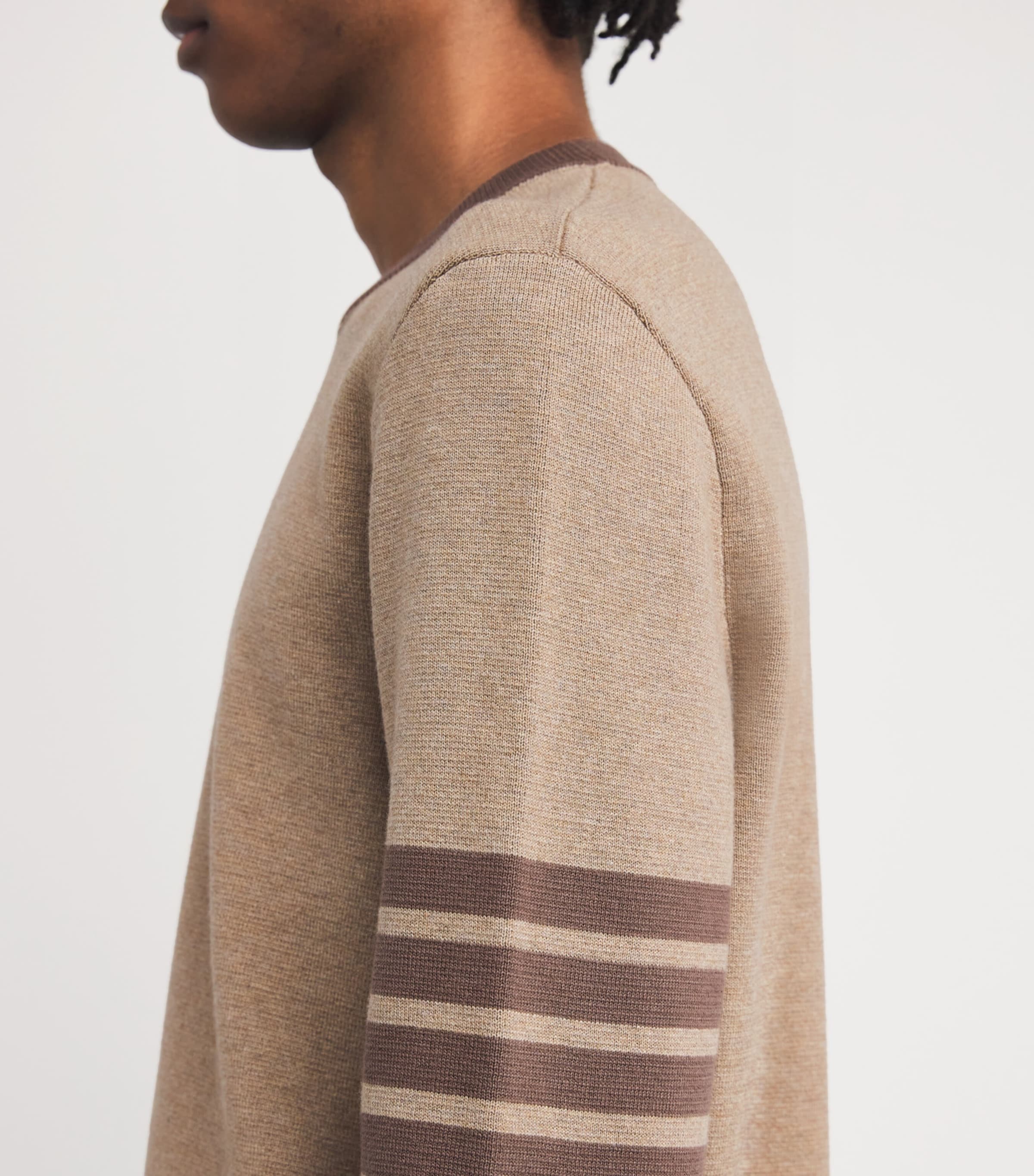 Thom Browne Mens Cotton Milano Stitch Sweatshirt Med Brown Image 6