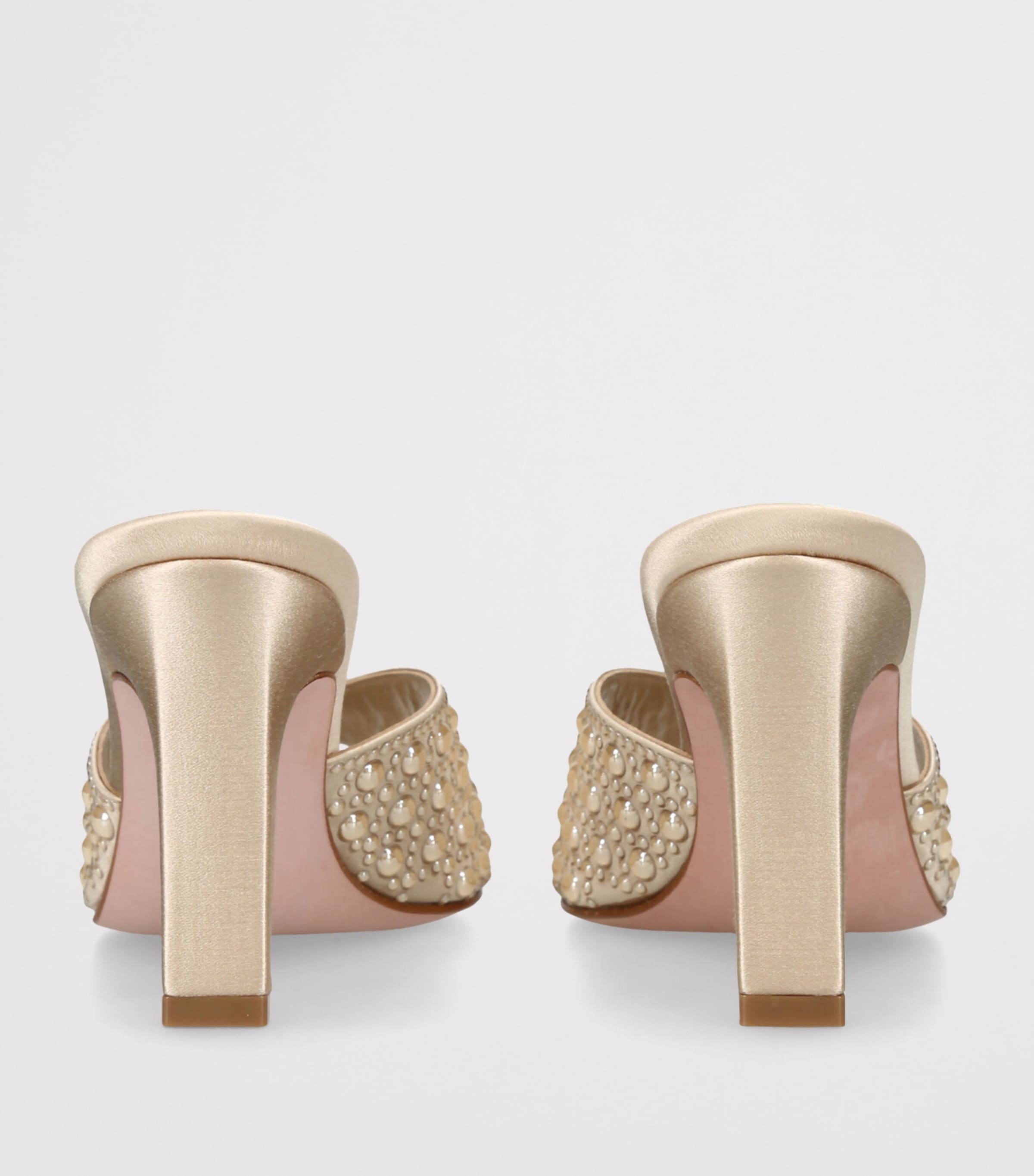 Gina Satin Embellished Alyssa Heeled Mules 85 Camel/comb Image 2