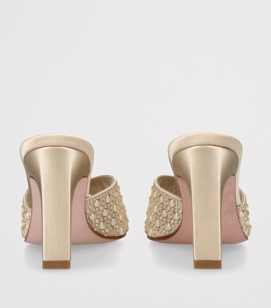 Gina Satin Embellished Alyssa Heeled Mules 85 Camel/comb Image 2