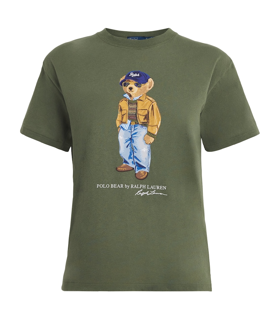 Polo Ralph Lauren Womens Cotton Polo Bear T-Shirt Dense Olive Image 1