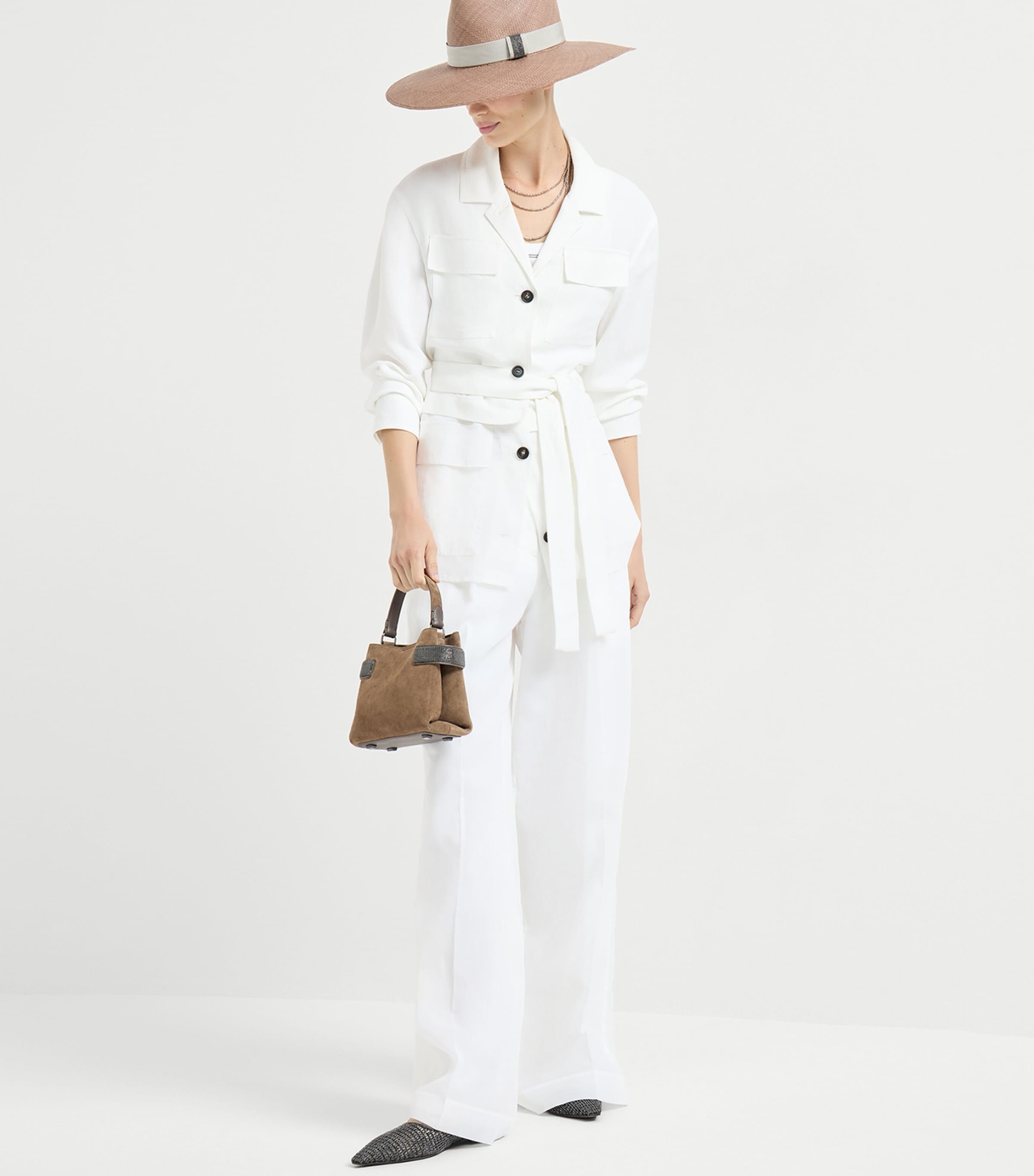 Brunello Cucinelli Womens Cotton Organza Trousers Image 2