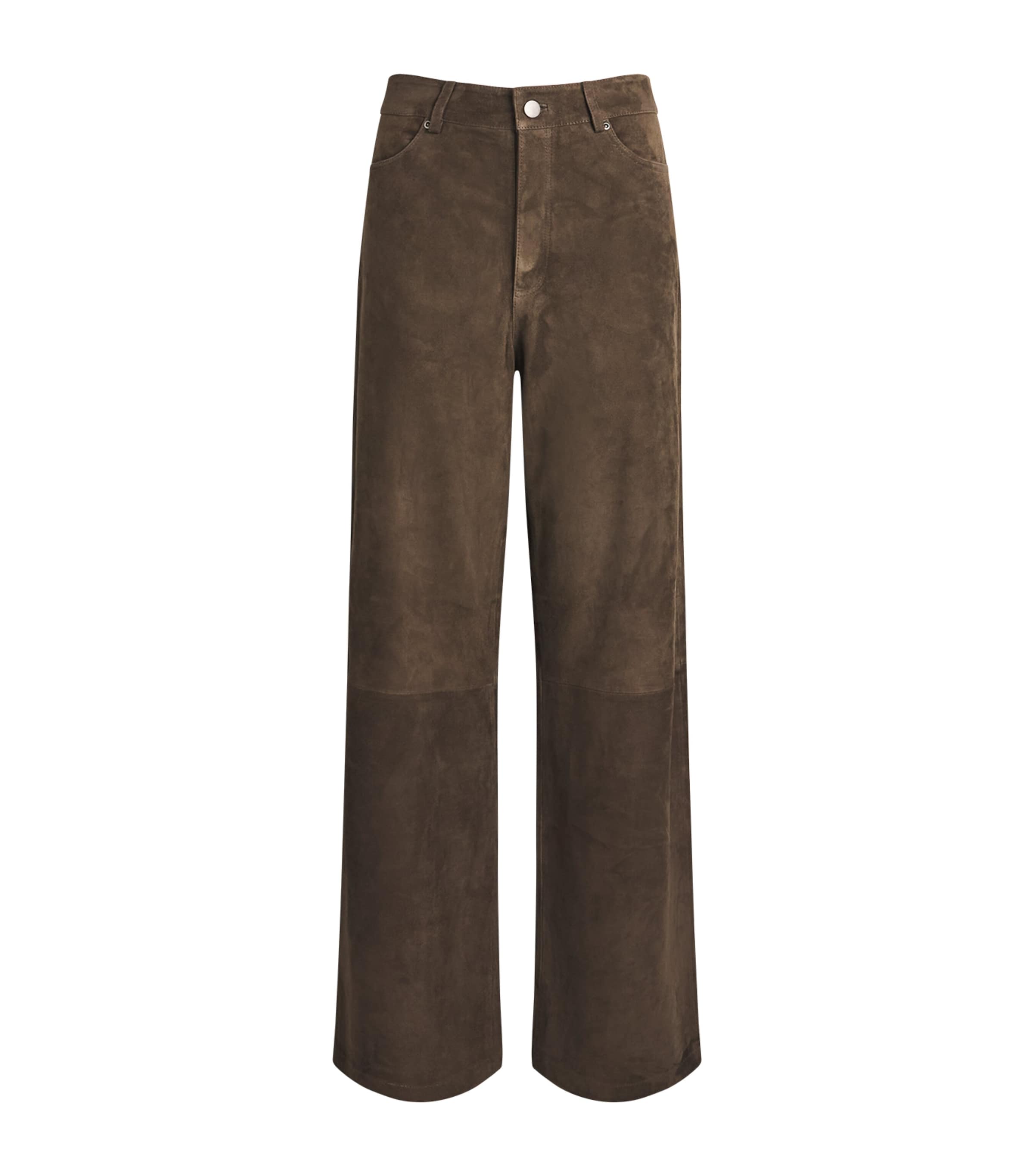 Stylein Suede Victory High-rise Trousers In Brown