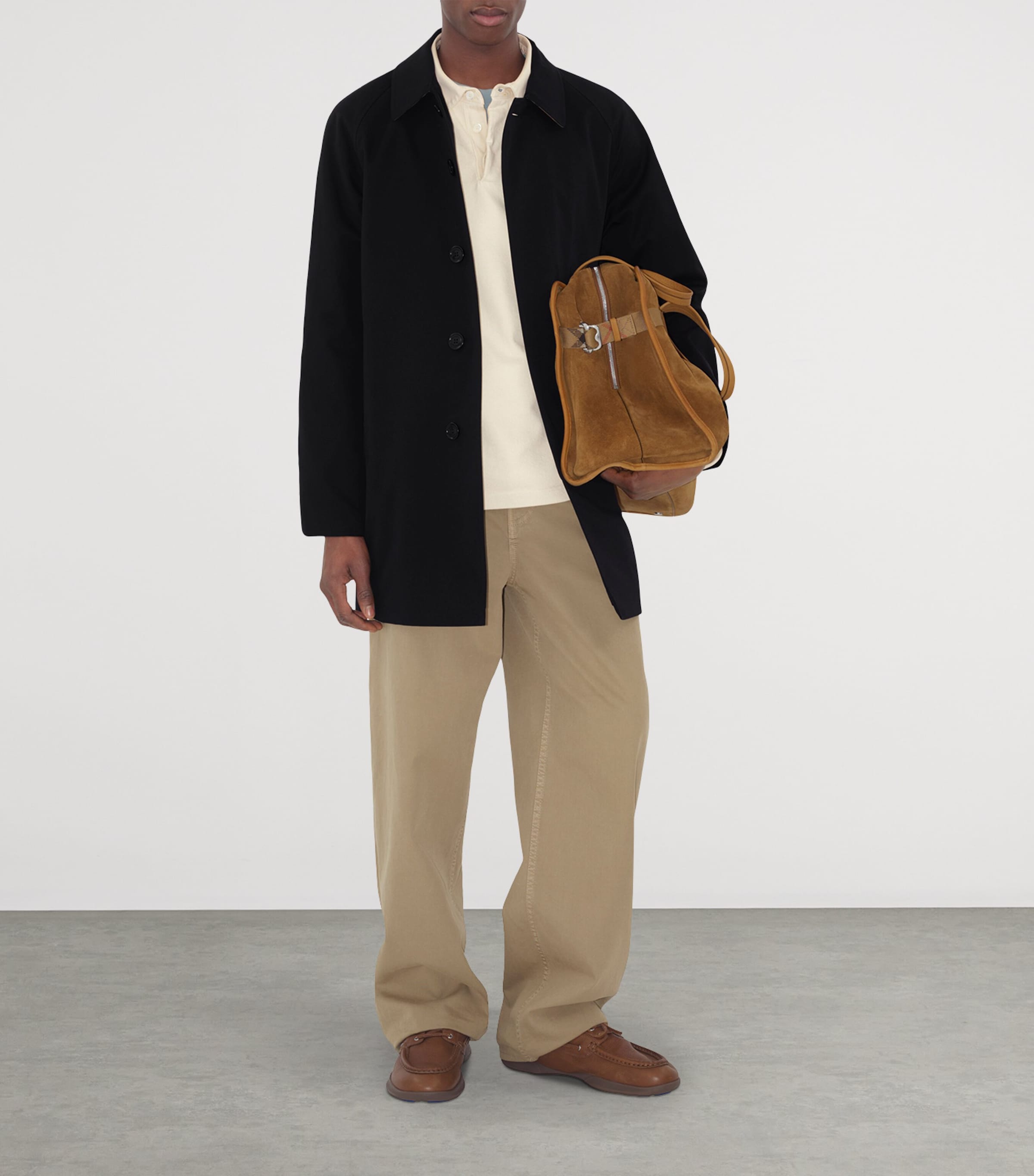 Burberry Mens Short Camden Heritage Car Coat Black Image 2