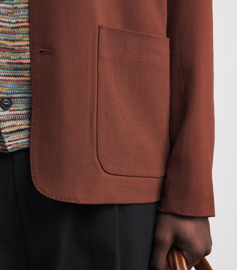 Paul Smith Mens Wool Overshirt Red Image 3