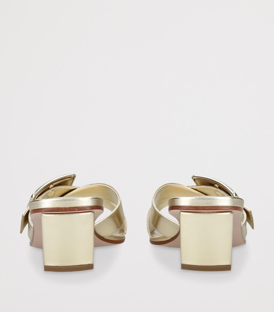 Roger Vivier Leather Belle Vivier Mules 45 Gold Image 2